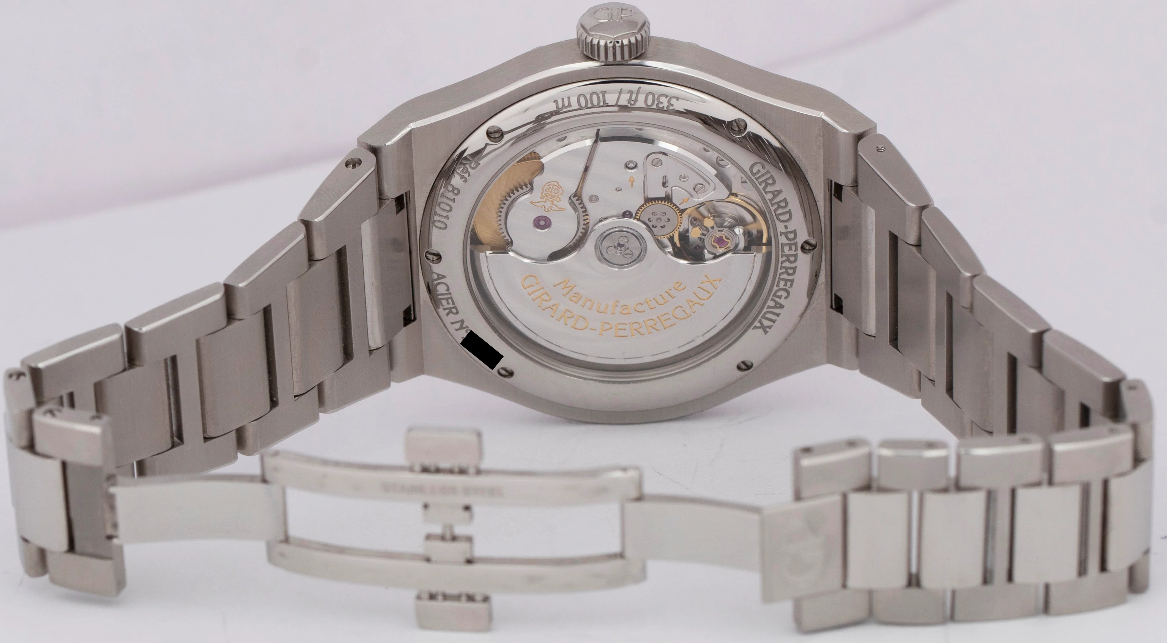 MINT PAPERS Girard Perregaux Laureato Stainless Steel 42mm Black Watch 81010 BOX - Image 8
