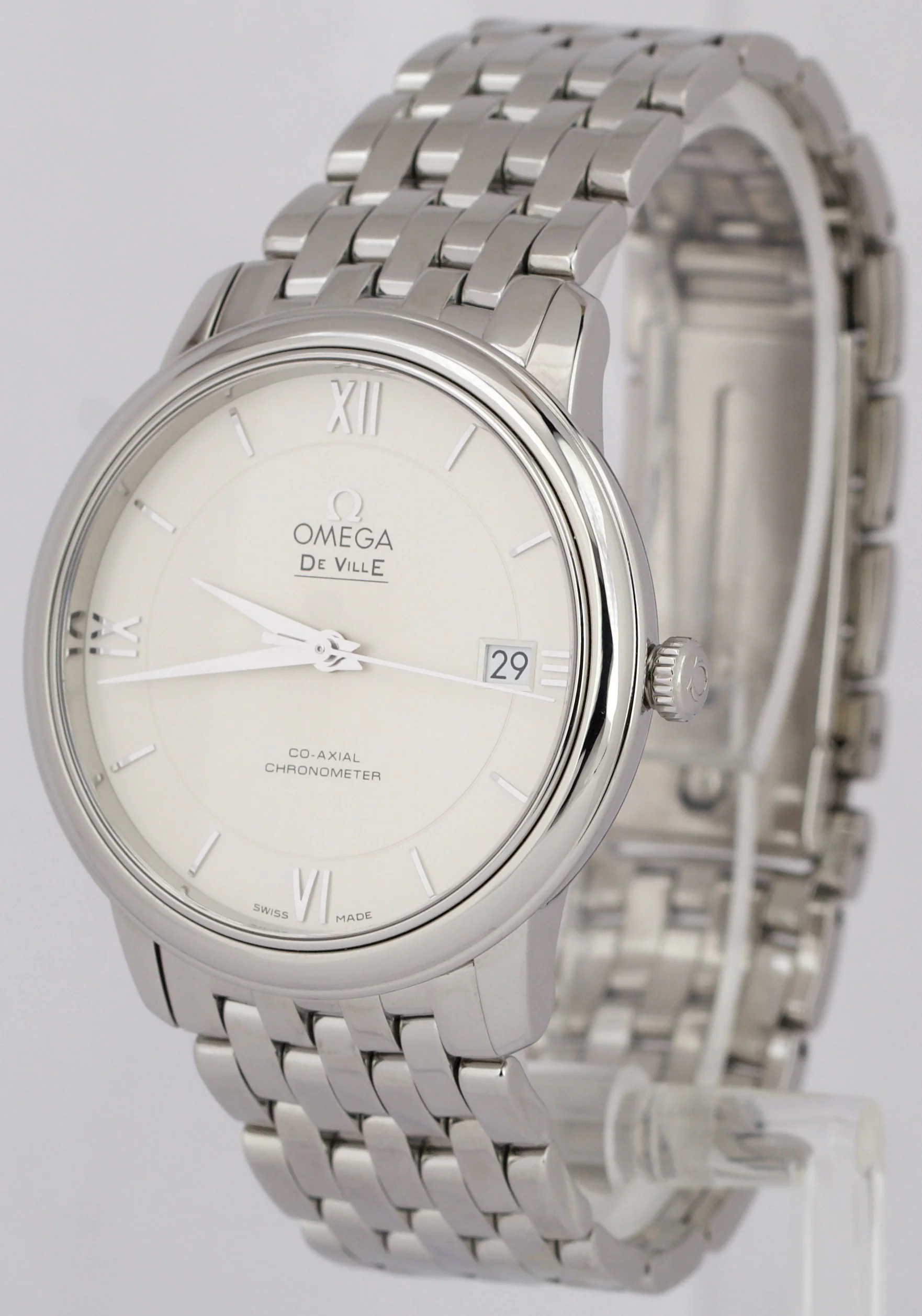 MINT PAPERS Omega De Ville Prestige WHITE Steel 36.8mm 424.10.37.20.02.001 BOX - Image 3