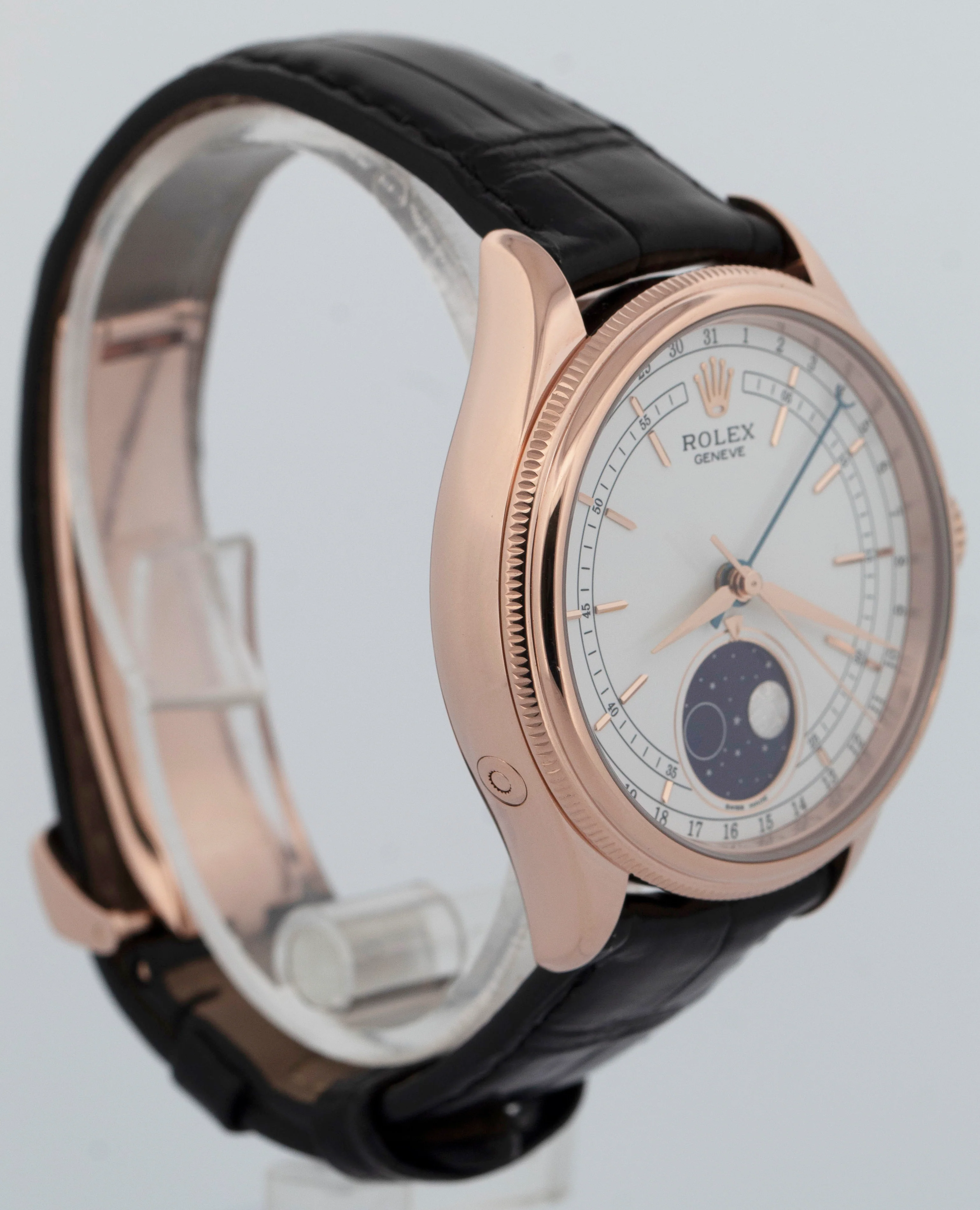 MINT PAPERS Rolex Cellini Moonphase 18K Rose Gold Leather Everose 39mm 50535 BOX - Image 4