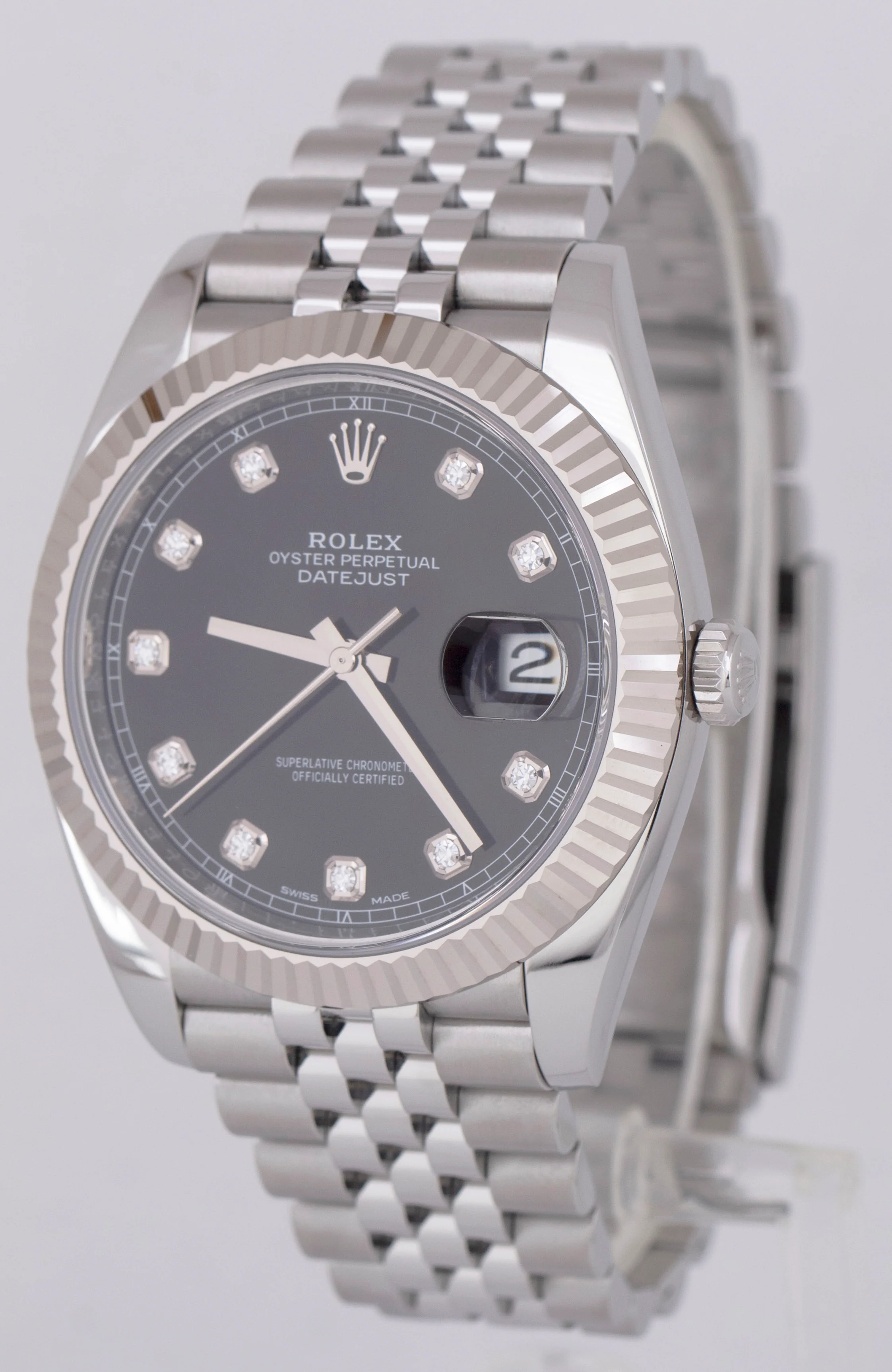 MINT PAPERS Rolex DateJust 126334 FACTORY BLACK DIAMOND 41mm JUBILEE Watch BOX - Image 3