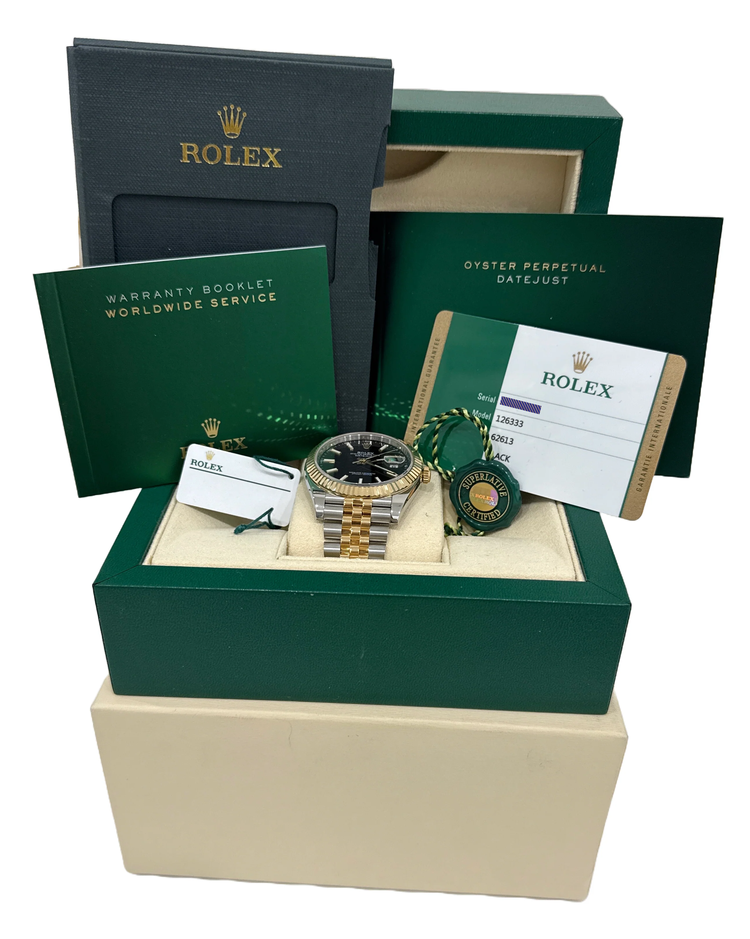 MINT PAPERS Rolex DateJust 41mm BLACK Two-Tone Gold JUBILEE Fluted 126333 BOX - Image 2