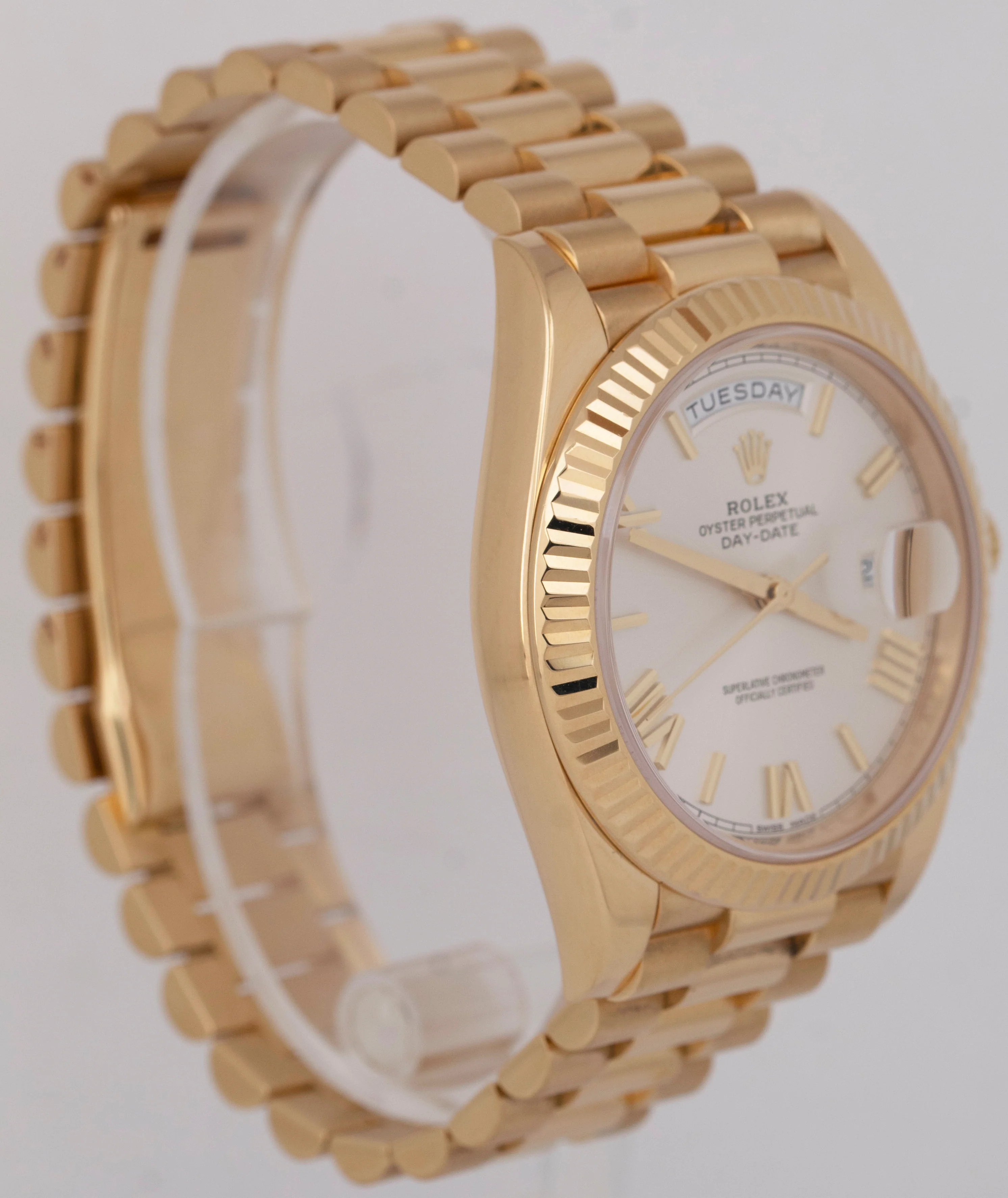 MINT PAPERS Rolex Day-Date President 40mm Silver Roman 18K Gold Watch 228238 BOX - Image 4