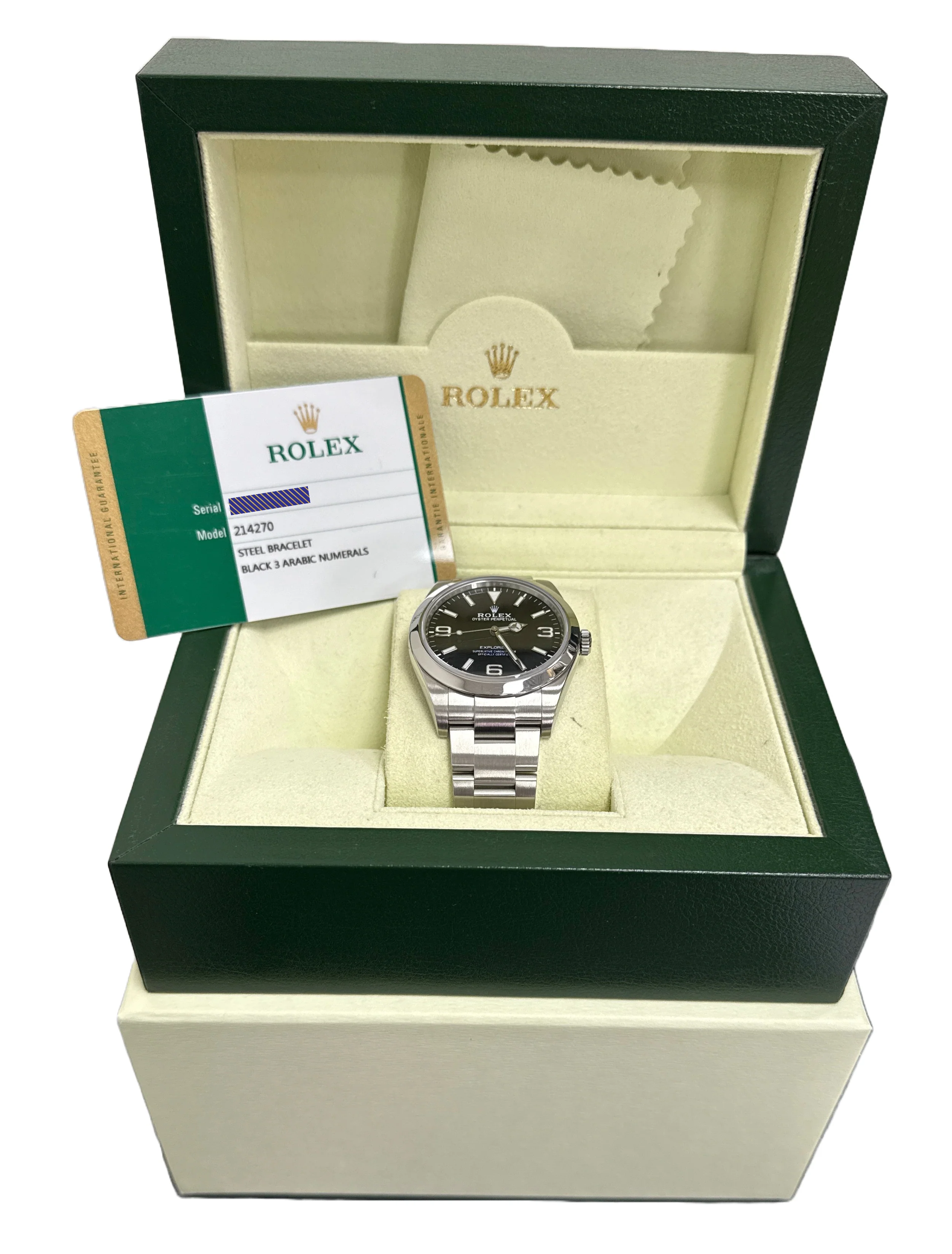 MINT PAPERS Rolex Explorer I Black MK2 Steel 39mm Stainless Steel 214270 BOX - Image 2