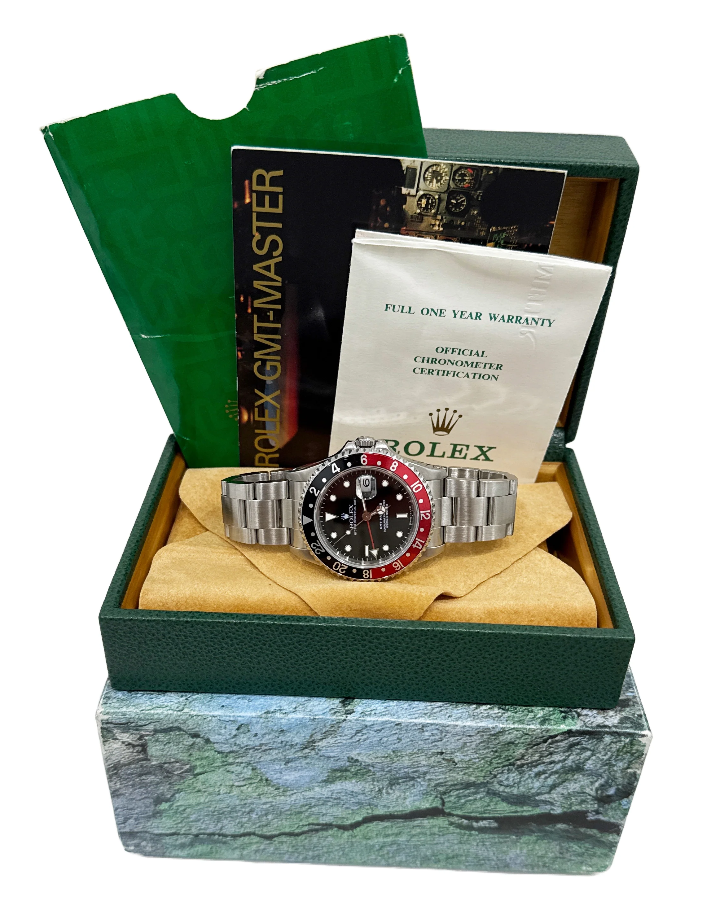 MINT PAPERS Rolex GMT-Master II COKE Red Black Stainless Steel 40mm 16710 BOX - Image 2