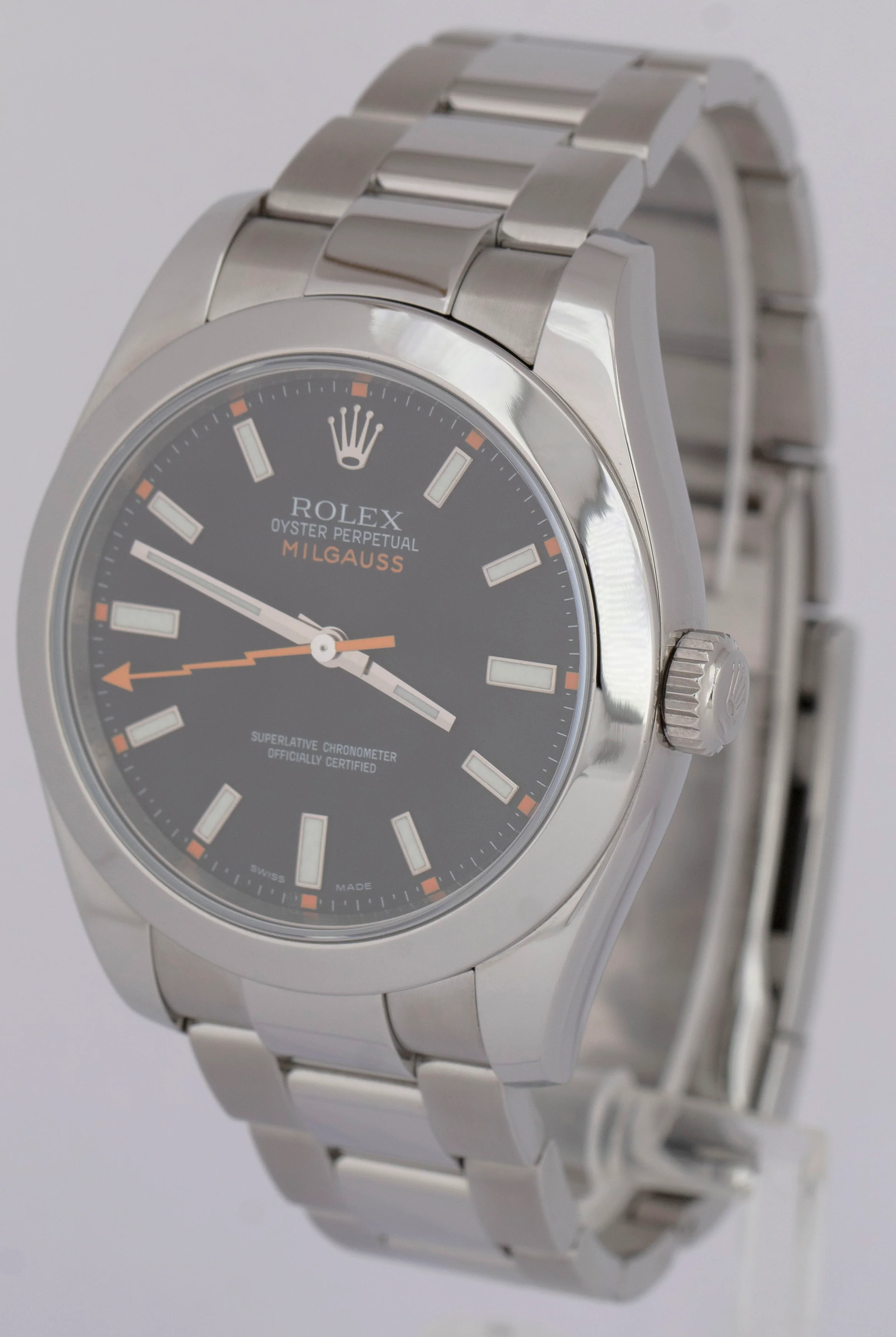 MINT PAPERS Rolex Milgauss 116400 Black Orange 40mm Stainless Steel Watch BOX - Image 3