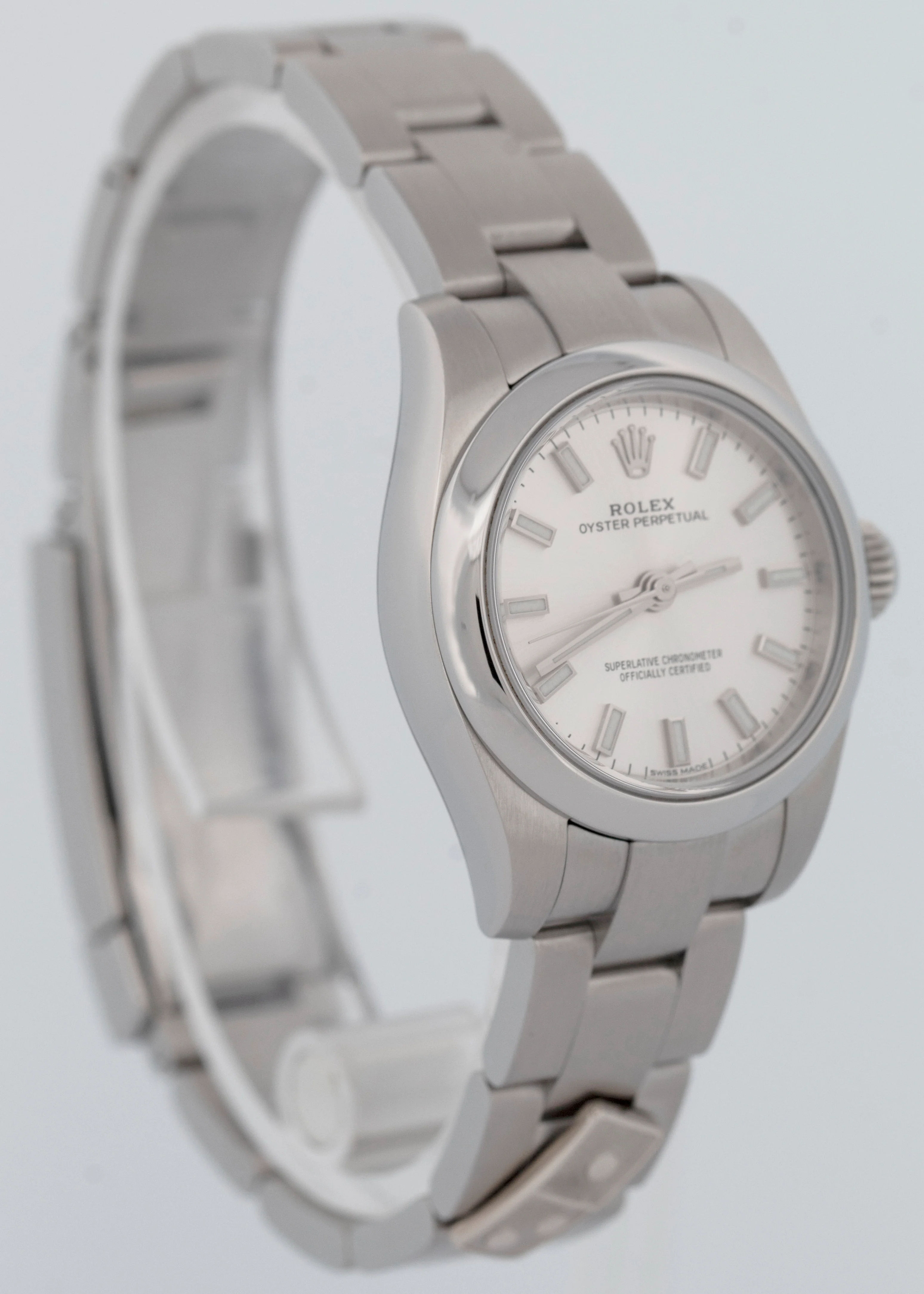 MINT PAPERS Rolex Oyster Perpetual DOMINOS Silver 26mm Steel Watch 176200 BOX - Image 5