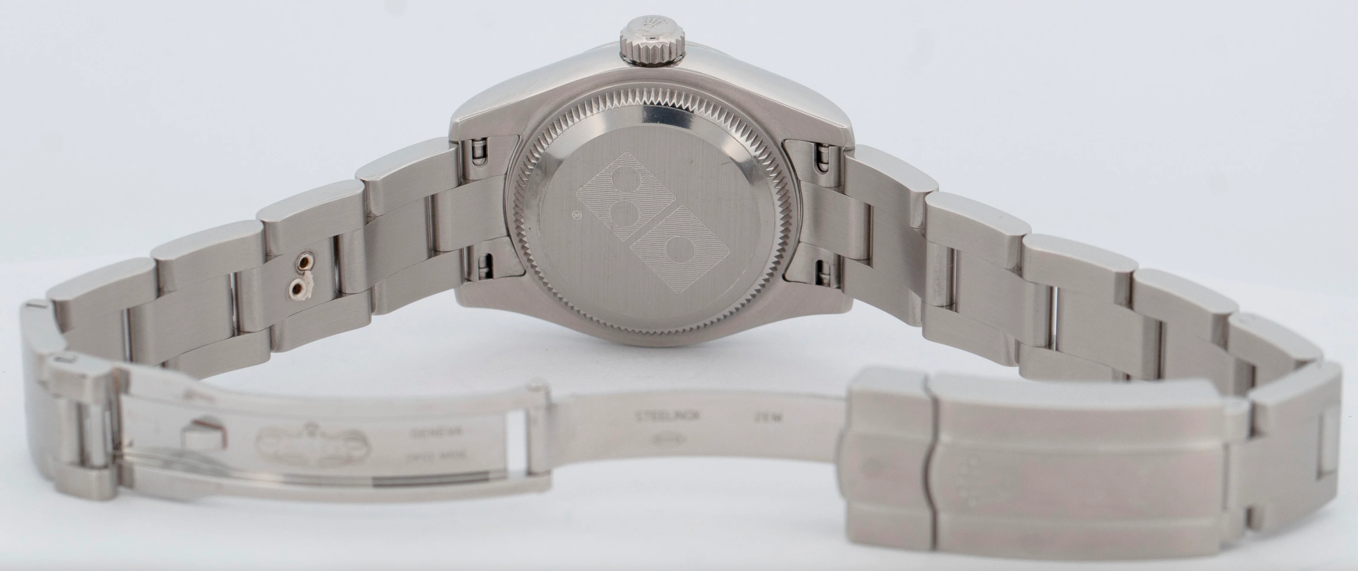 MINT PAPERS Rolex Oyster Perpetual DOMINOS Silver 26mm Steel Watch 176200 BOX - Image 9