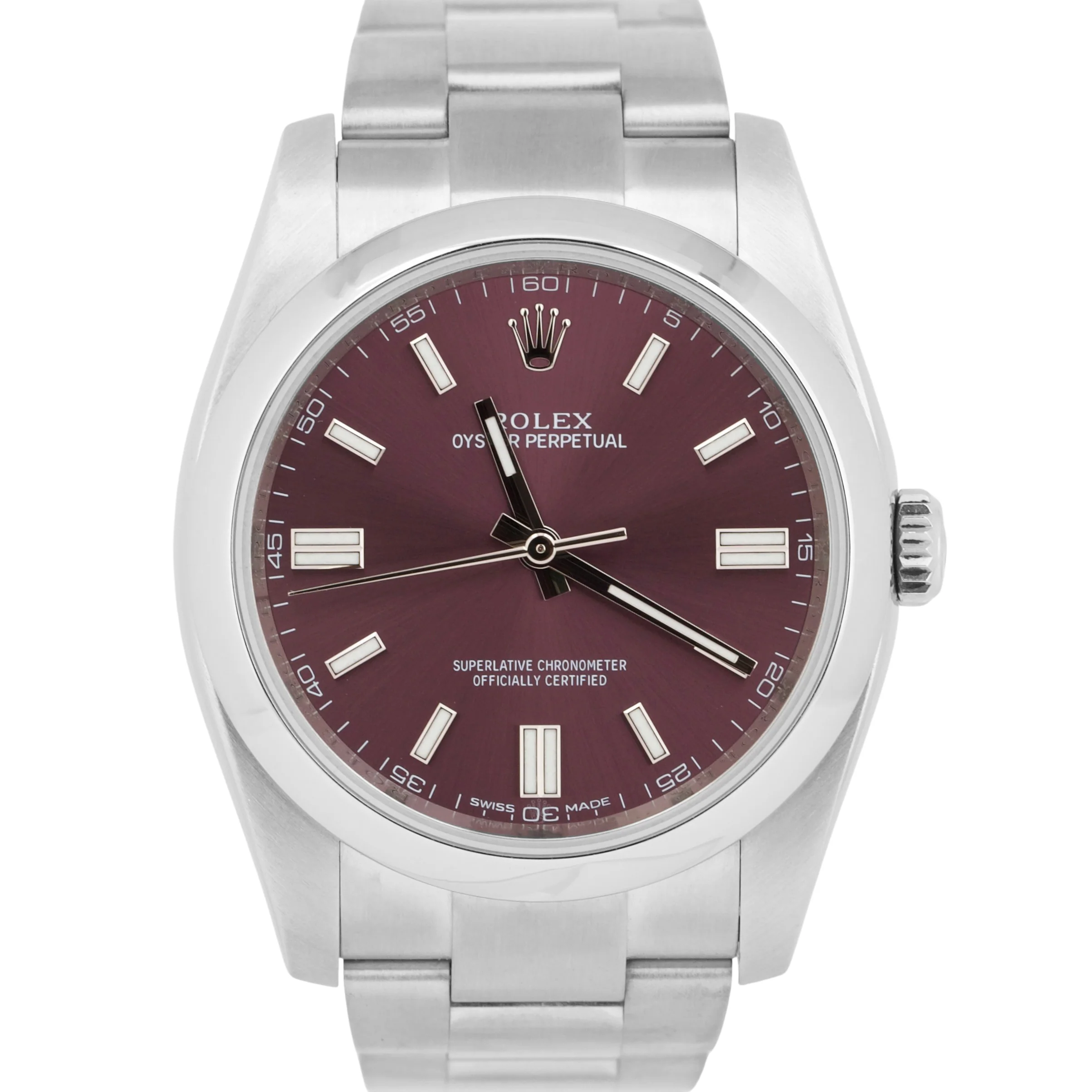 MINT PAPERS Rolex Oyster Perpetual GRAPE Purple Stainless 3-6-9 36mm 116000 BOX
