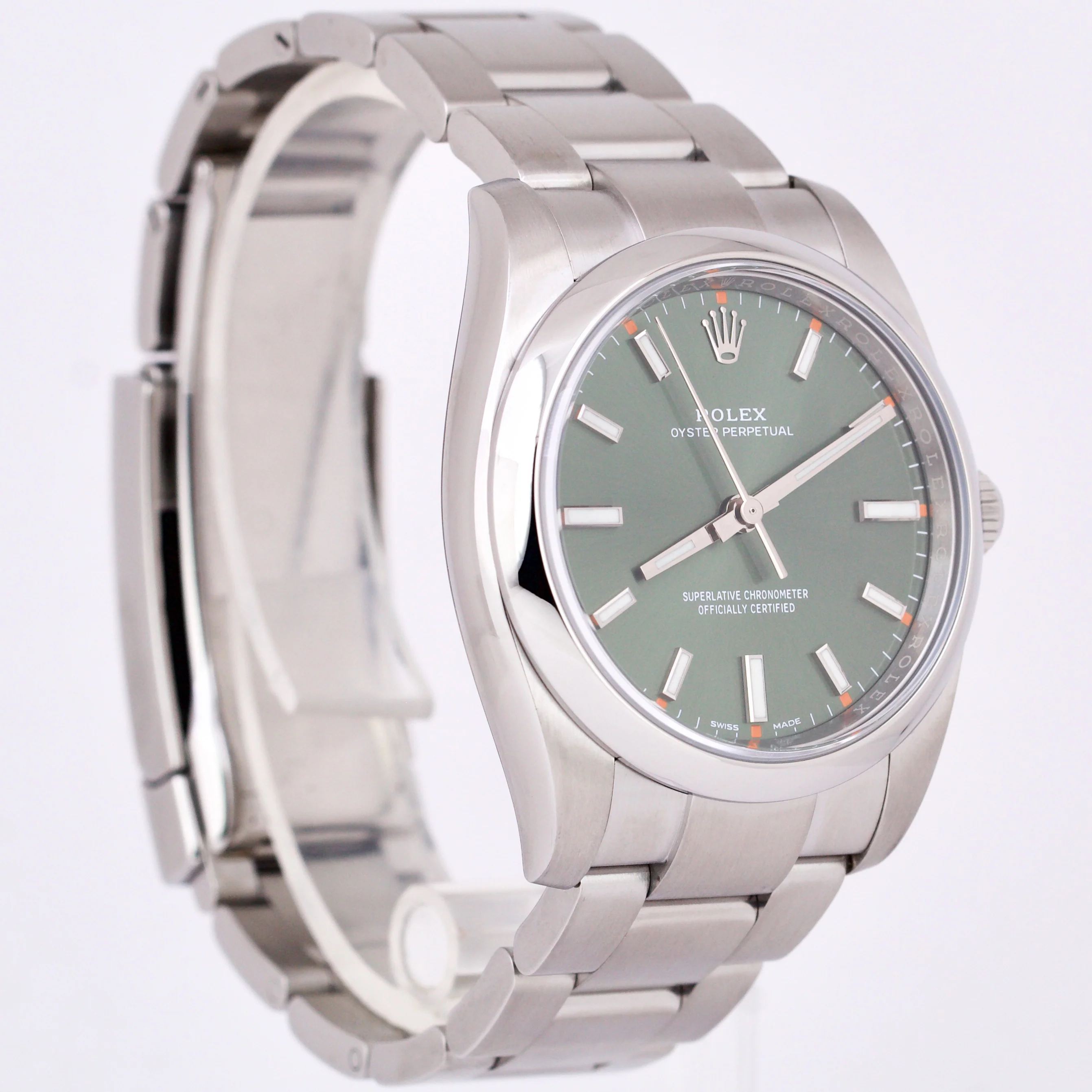 MINT PAPERS Rolex Oyster Perpetual OLIVE GREEN Stainless Steel 34mm 114200 BOX - Image 4