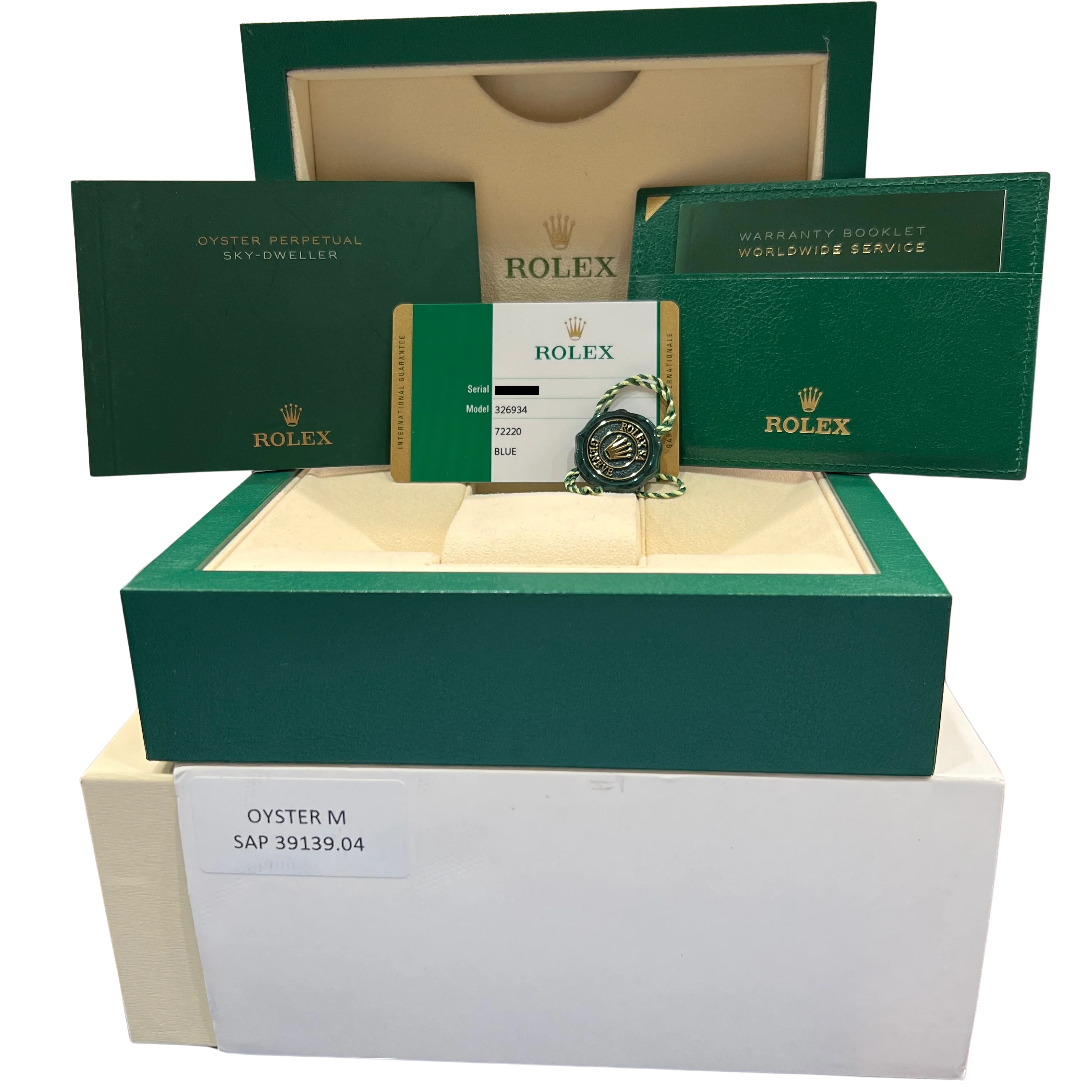 MINT PAPERS Rolex Sky-Dweller BLUE 18K Fluted 42mm Oyster Steel Watch 326934 BOX - Image 2