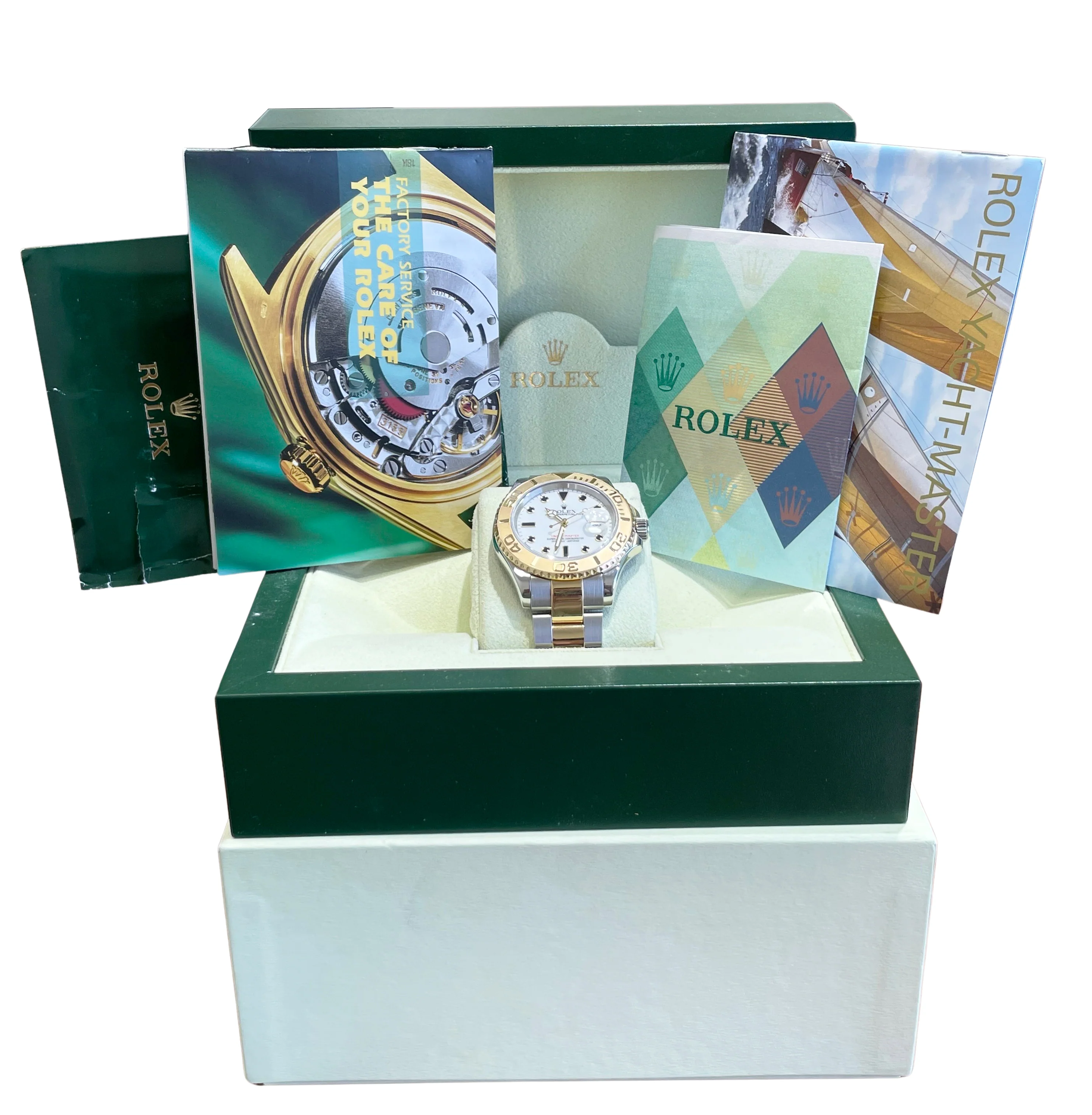 MINT PAPERS Rolex Yacht-Master 40mm WHITE Two-Tone 18K Gold 16623 Watch BOX - Image 2