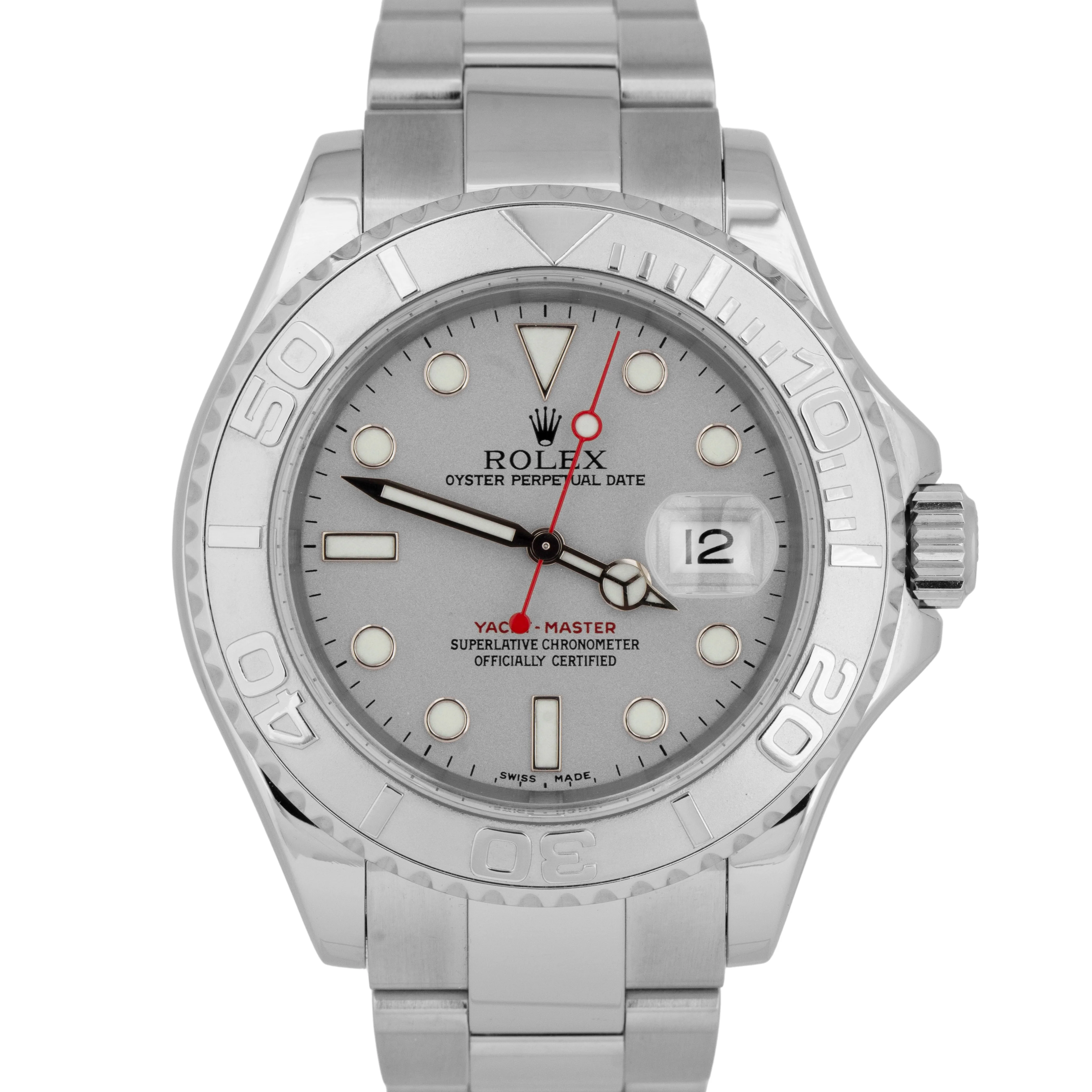 MINT PAPERS Rolex Yacht-Master Stainless Steel PLATINUM 40mm Watch 16622 BOX