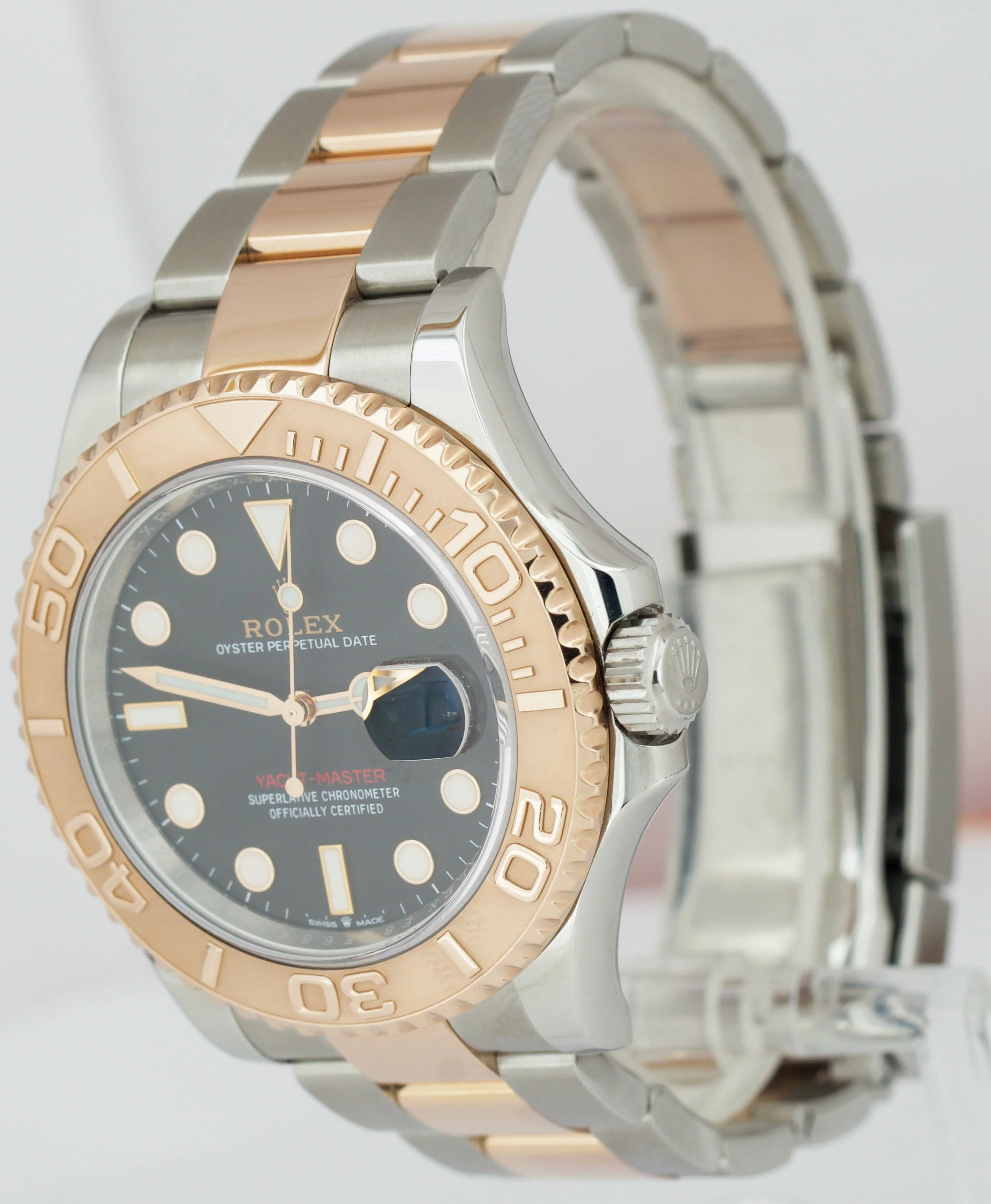 MINT Rolex Yacht-Master Two-Tone 18K Rose Gold Steel Black 40mm 126621 Watch - Image 3