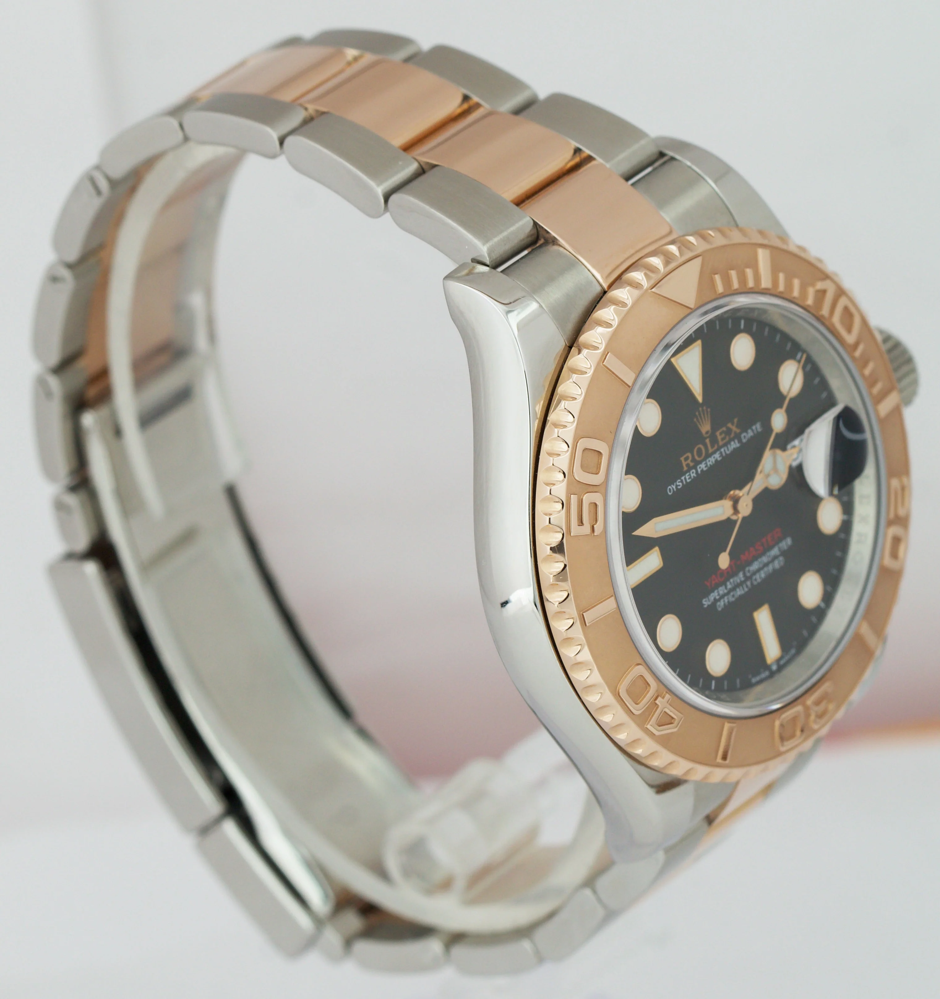 MINT Rolex Yacht-Master Two-Tone 18K Rose Gold Steel Black 40mm 126621 Watch - Image 4