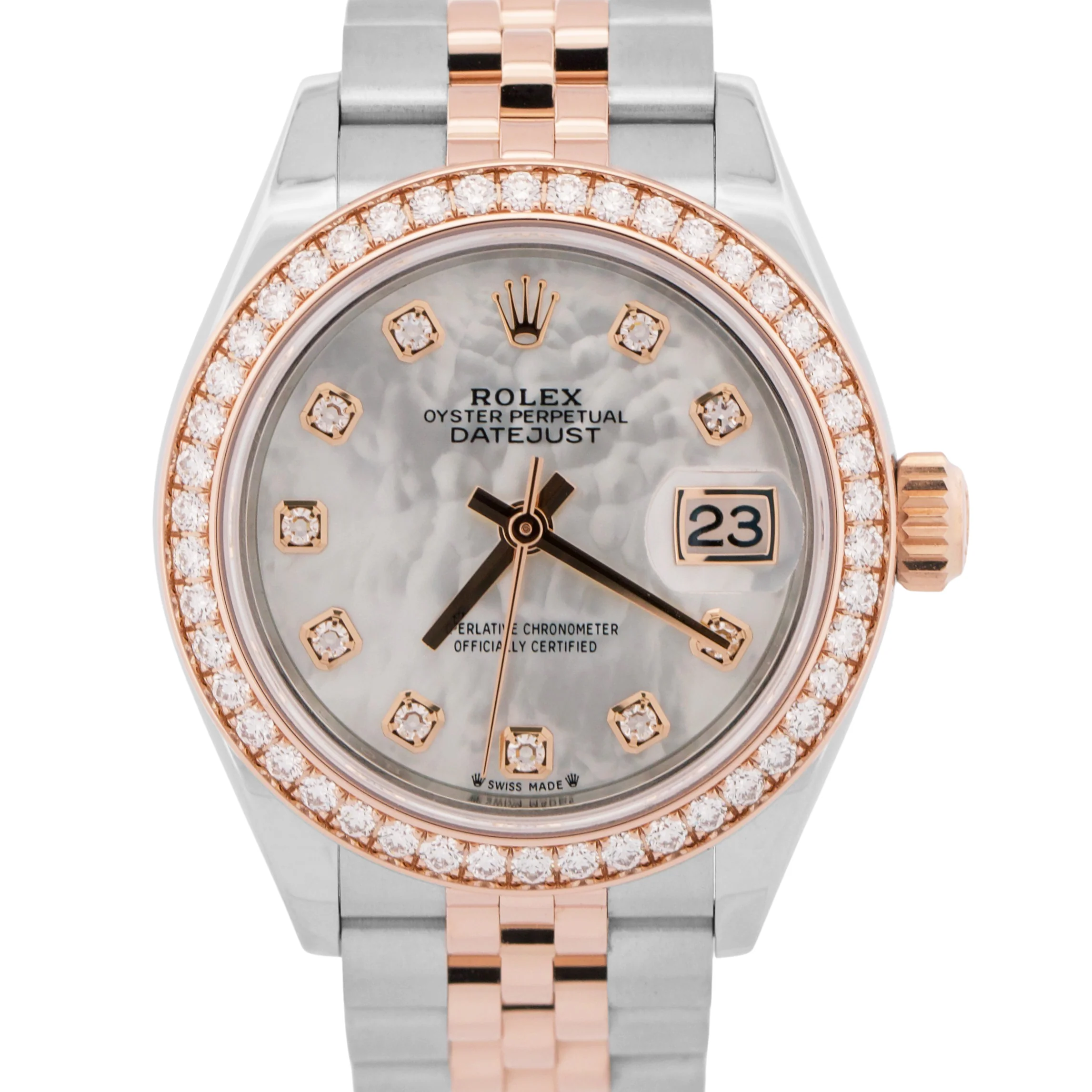 MINT Rolex DateJust FACTORY MOP DIAMOND 28mm Steel JUBILEE 18K Gold 279381RBR