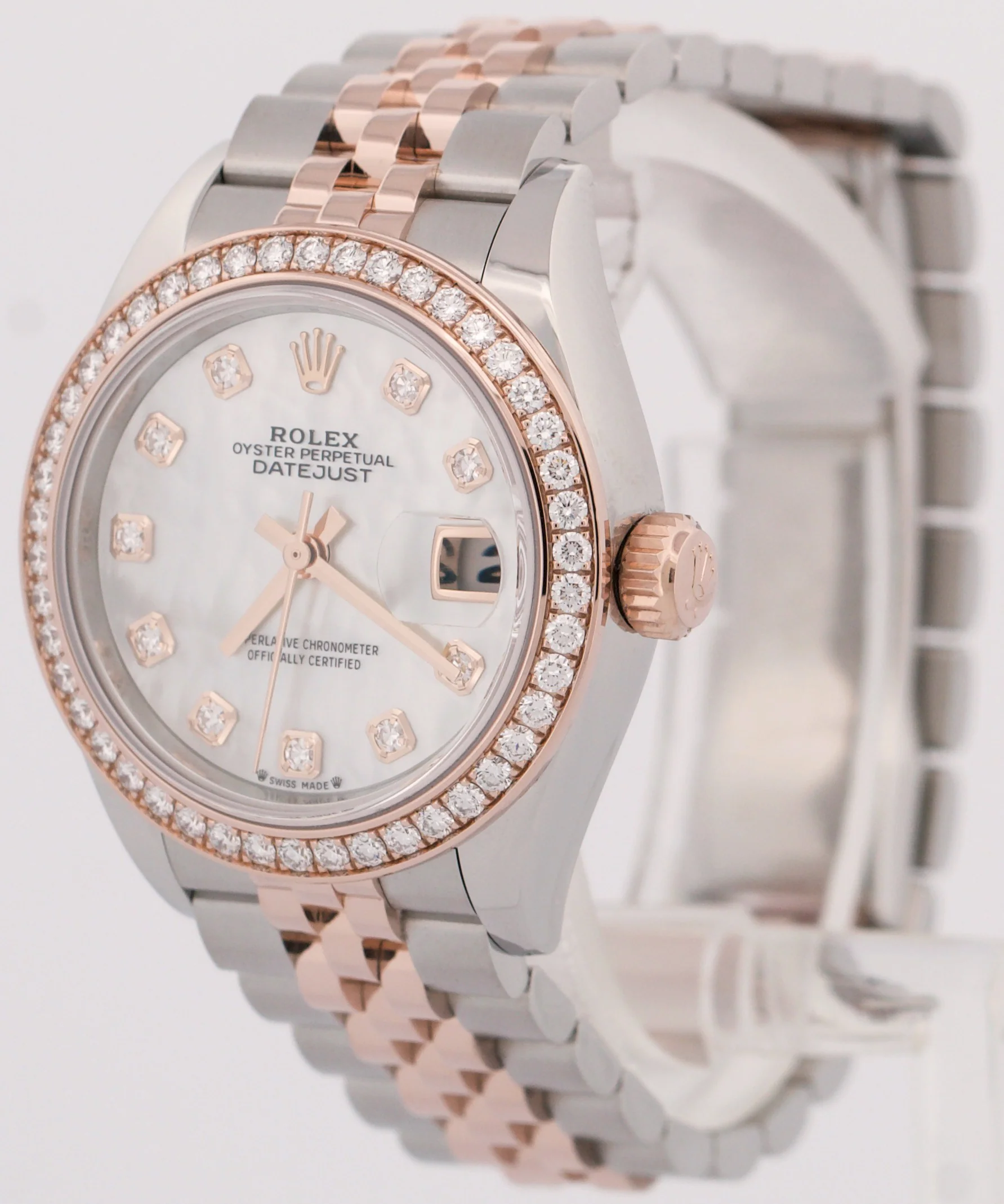 MINT Rolex DateJust FACTORY MOP DIAMOND 28mm Steel JUBILEE 18K Gold 279381RBR - Image 3