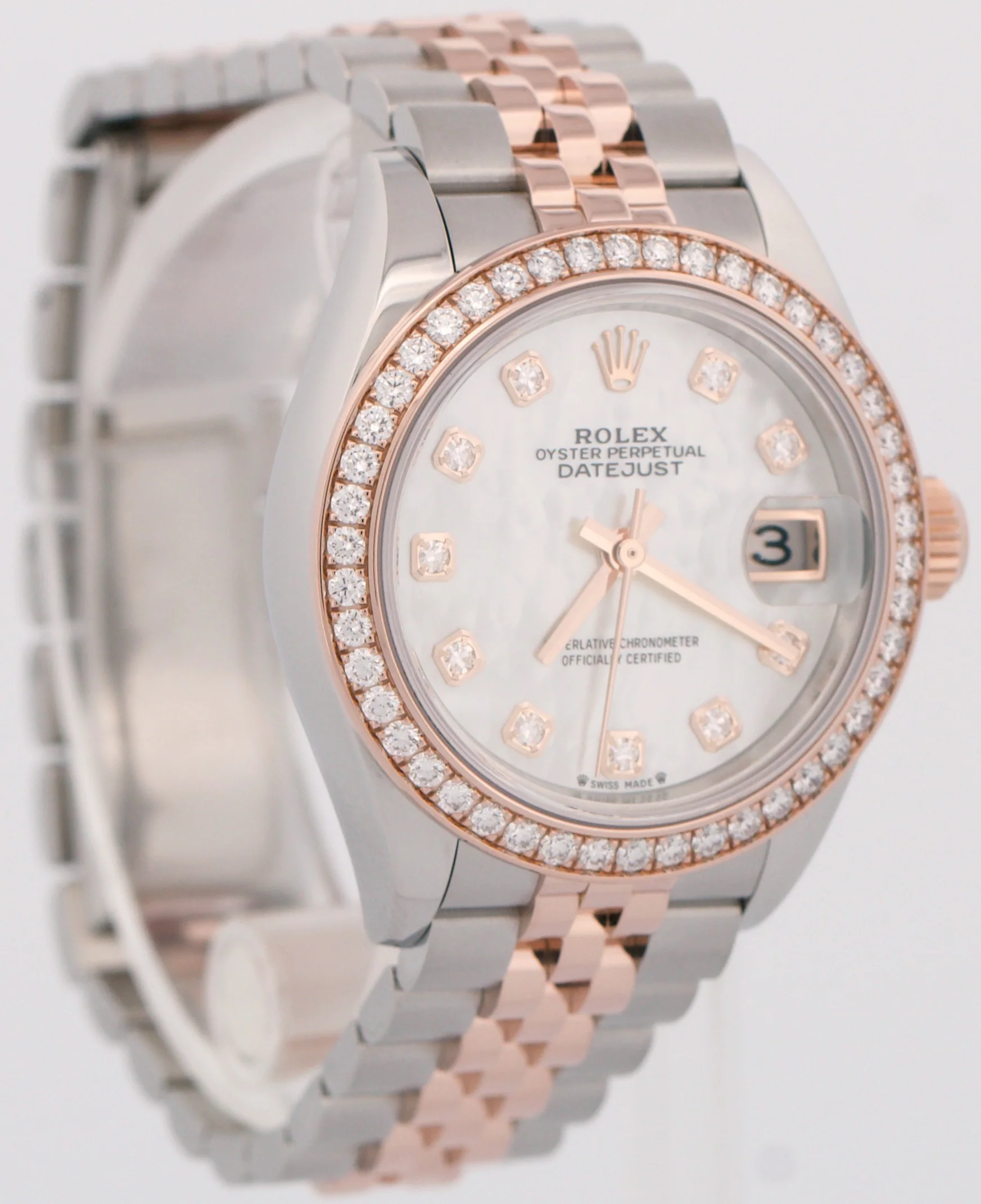 MINT Rolex DateJust FACTORY MOP DIAMOND 28mm Steel JUBILEE 18K Gold 279381RBR - Image 4