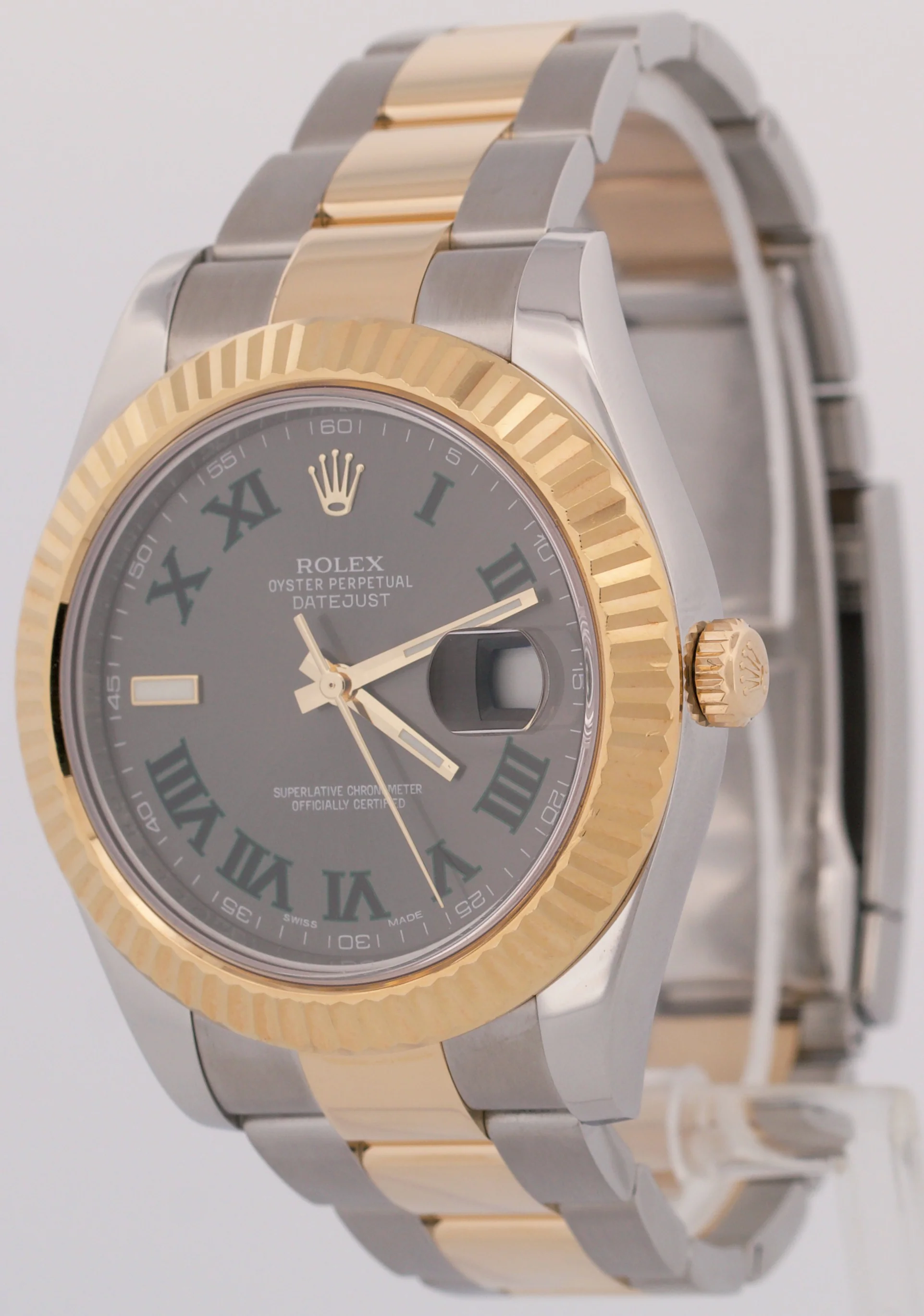 MINT Rolex Datejust II WIMBLEDON Rhodium Steel 18K Yellow Gold 41mm Watch 116333 - Image 2