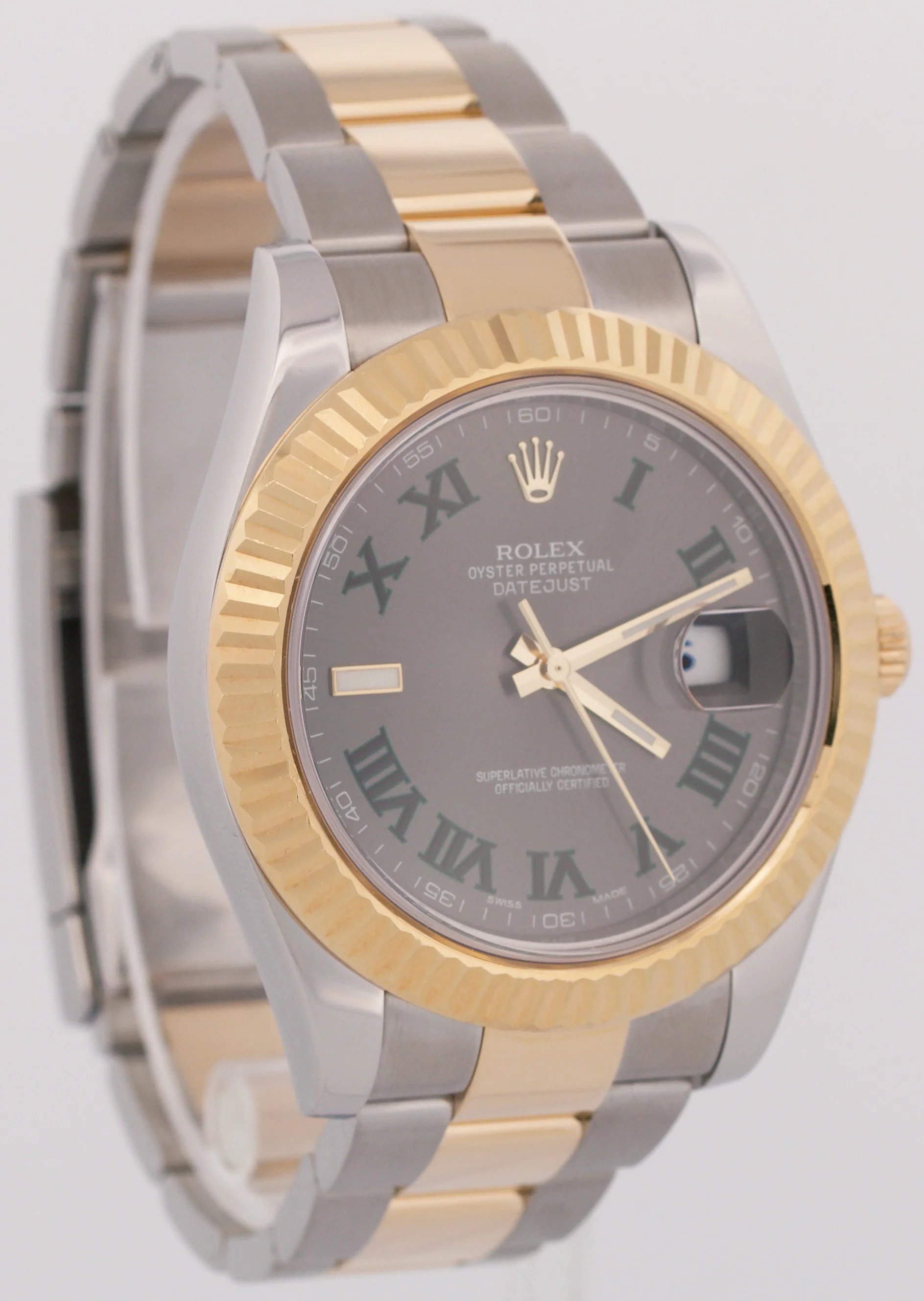 MINT Rolex Datejust II WIMBLEDON Rhodium Steel 18K Yellow Gold 41mm Watch 116333 - Image 3