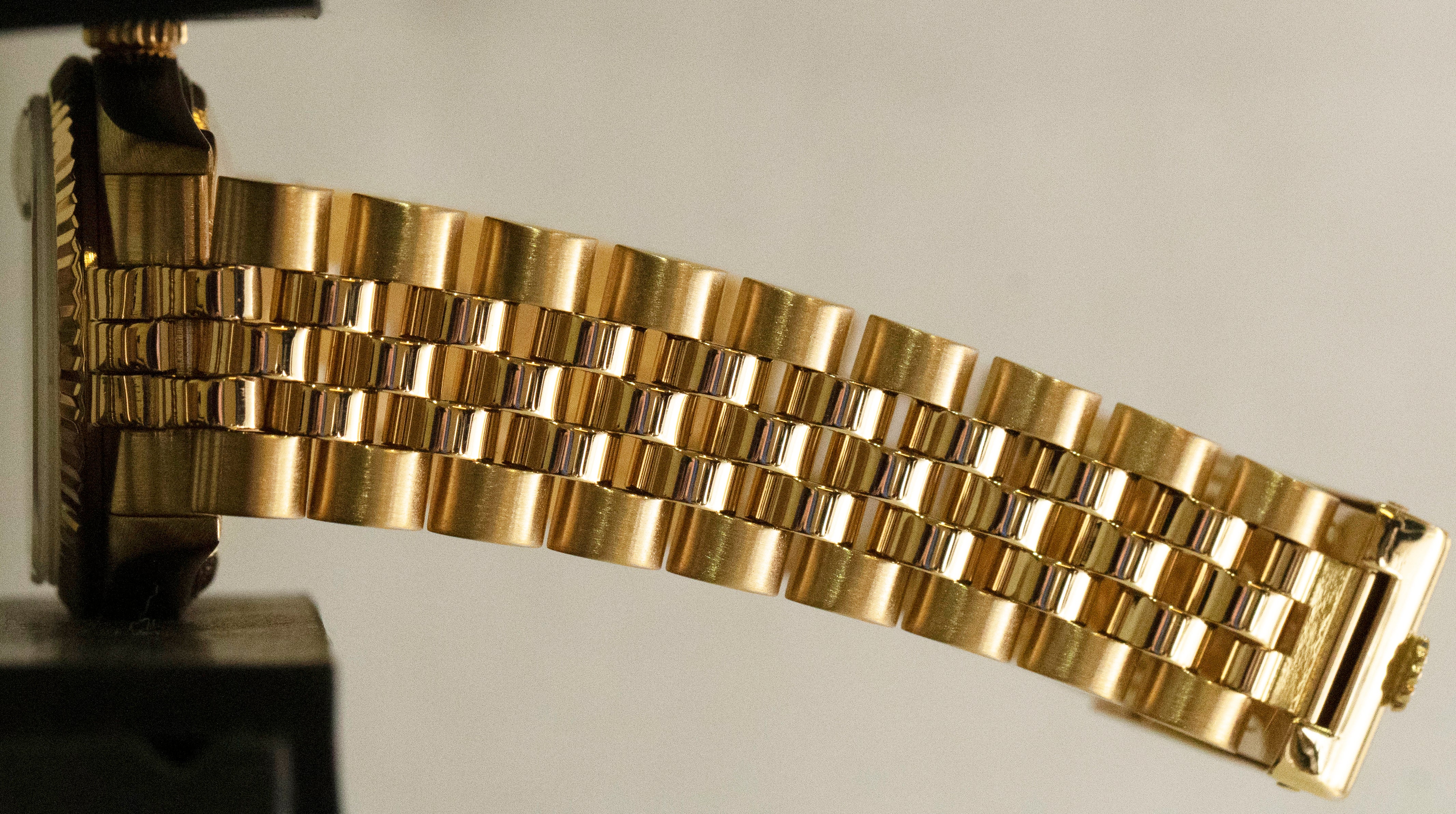 Rolex DateJust President 31mm Champagne 18K Yellow Gold Fluted 68278 Watch - Image 10