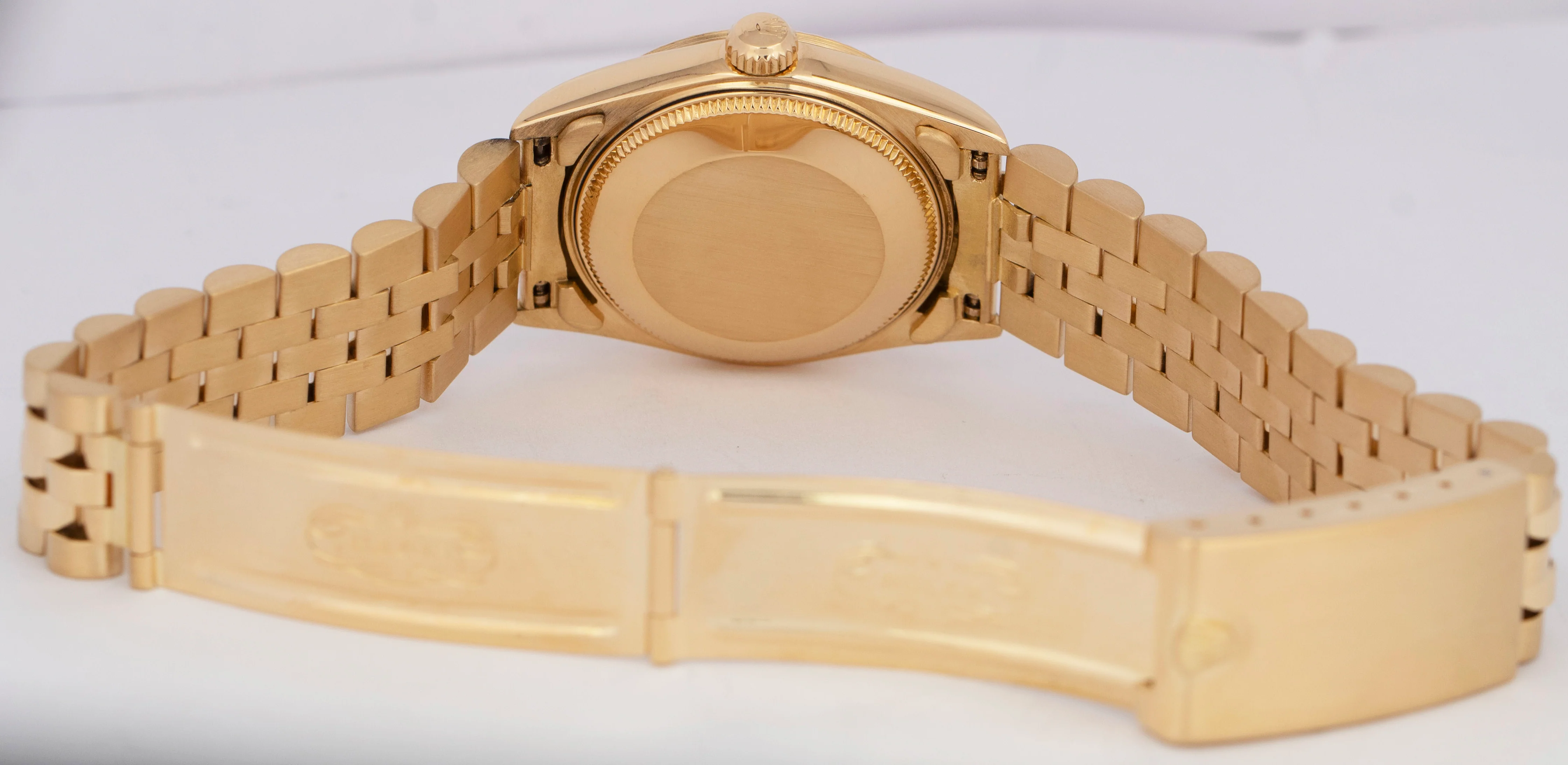 Rolex DateJust President 31mm Champagne 18K Yellow Gold Fluted 68278 Watch - Image 8