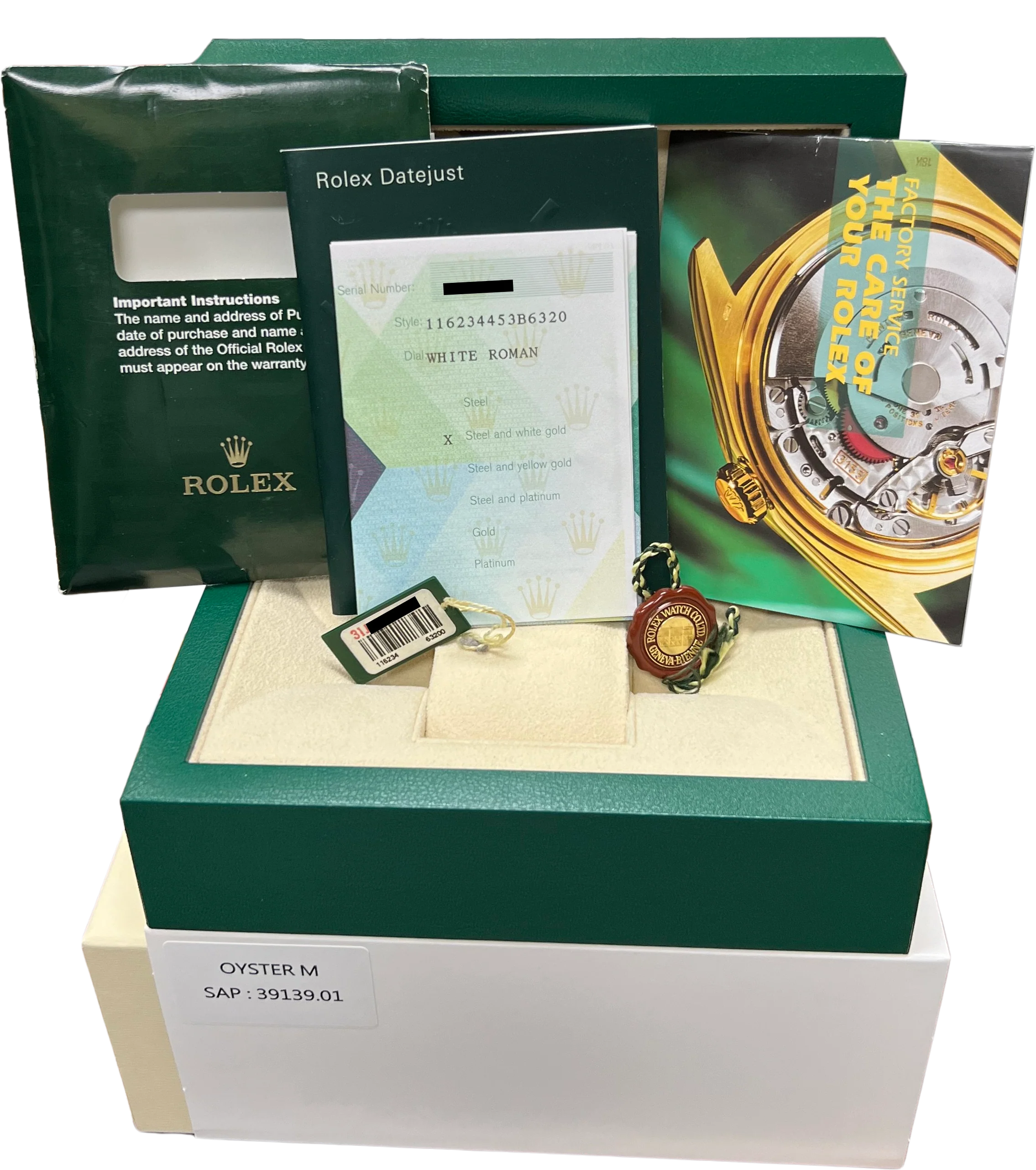 PAPERS Rolex DateJust White Roman 36mm DIAMOND Stainless Steel 116234 Watch BOX - Image 2
