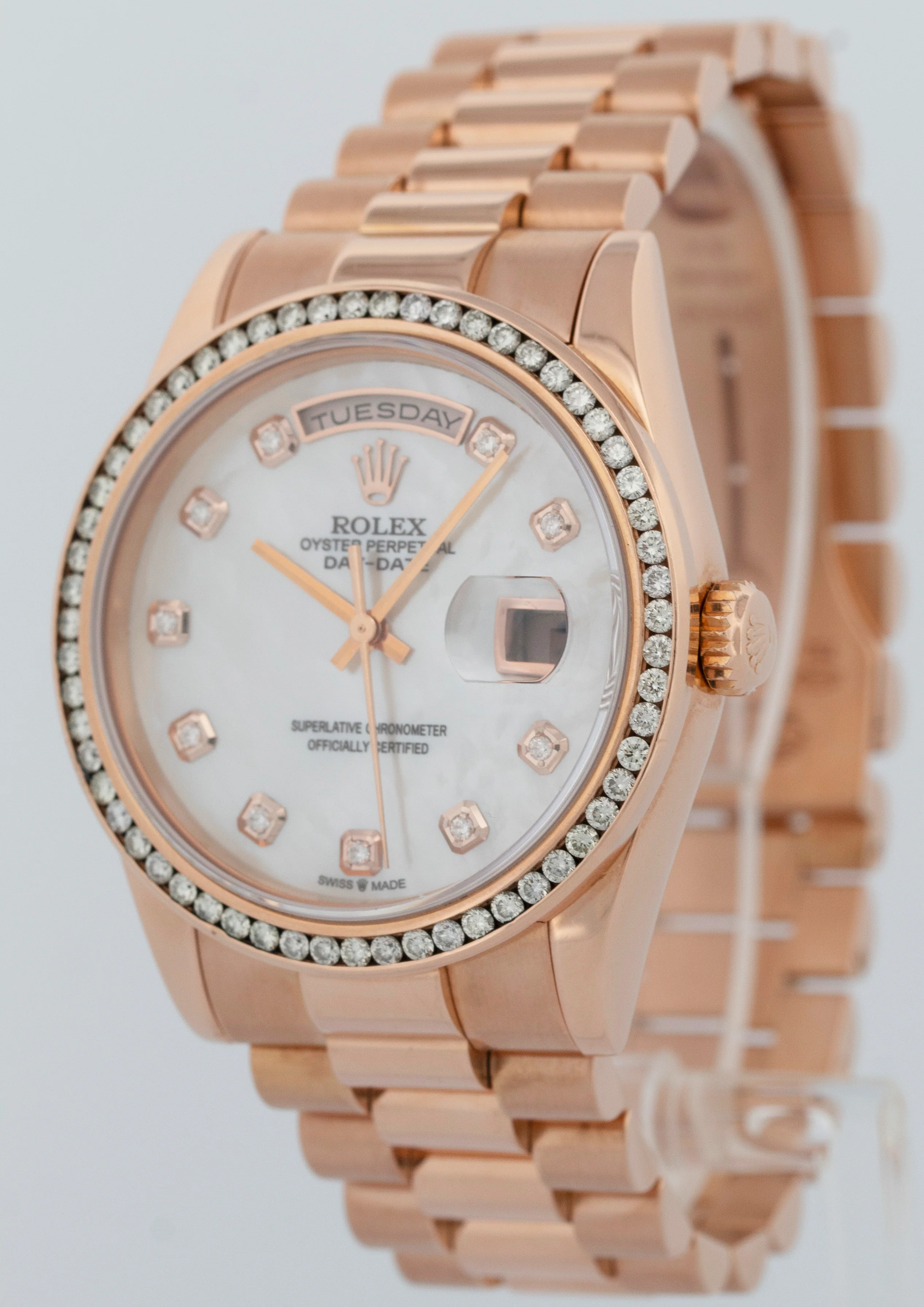 MINT Rolex Day-Date President DIAMOND MOP 18k Rose Gold 36mm 118235 Watch BOX - Image 3