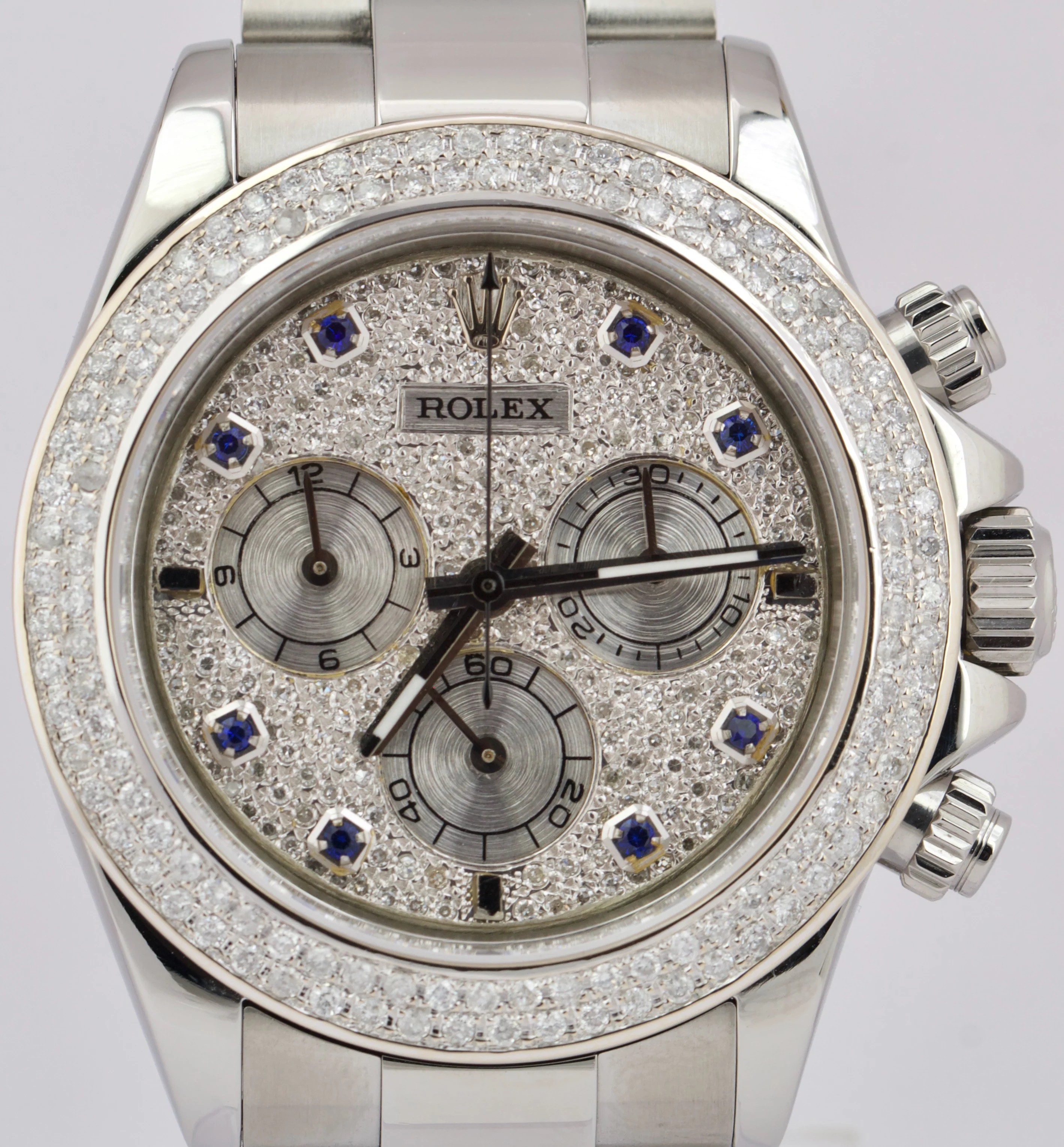 MINT Rolex Daytona Cosmograph 40mm PAVE DIAMOND Stainless Steel 116520 Watch - Image 10