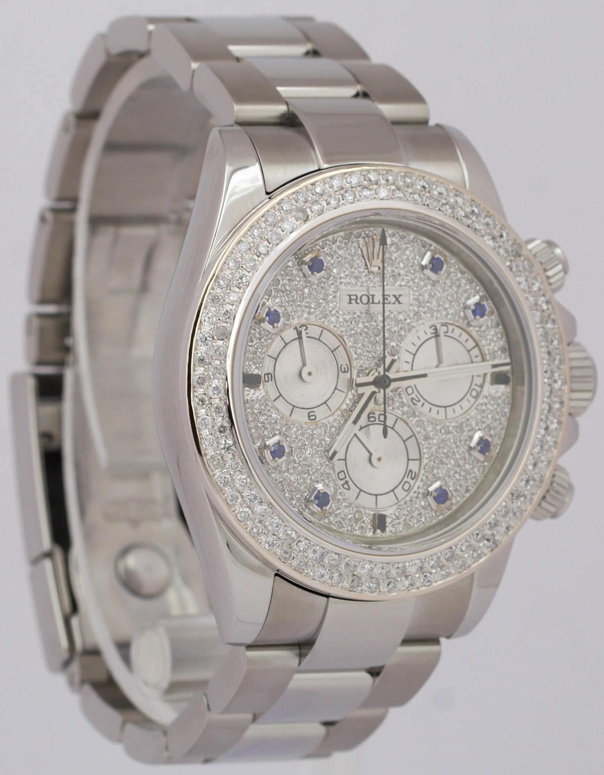 MINT Rolex Daytona Cosmograph 40mm PAVE DIAMOND Stainless Steel 116520 Watch - Image 4