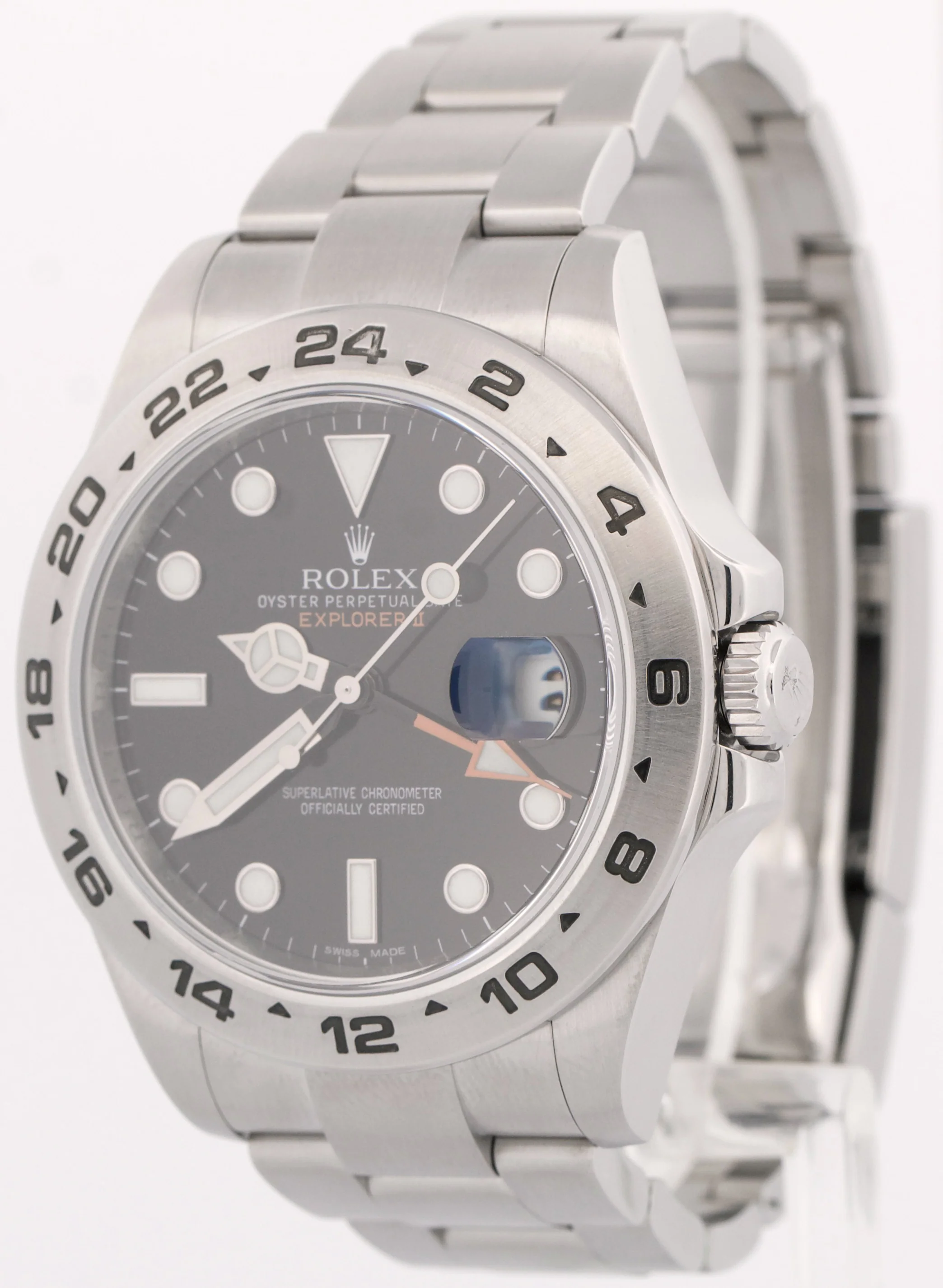 MINT Rolex Explorer II 42mm BLACK Stainless Steel Orange Automatic Watch 216570 - Image 4