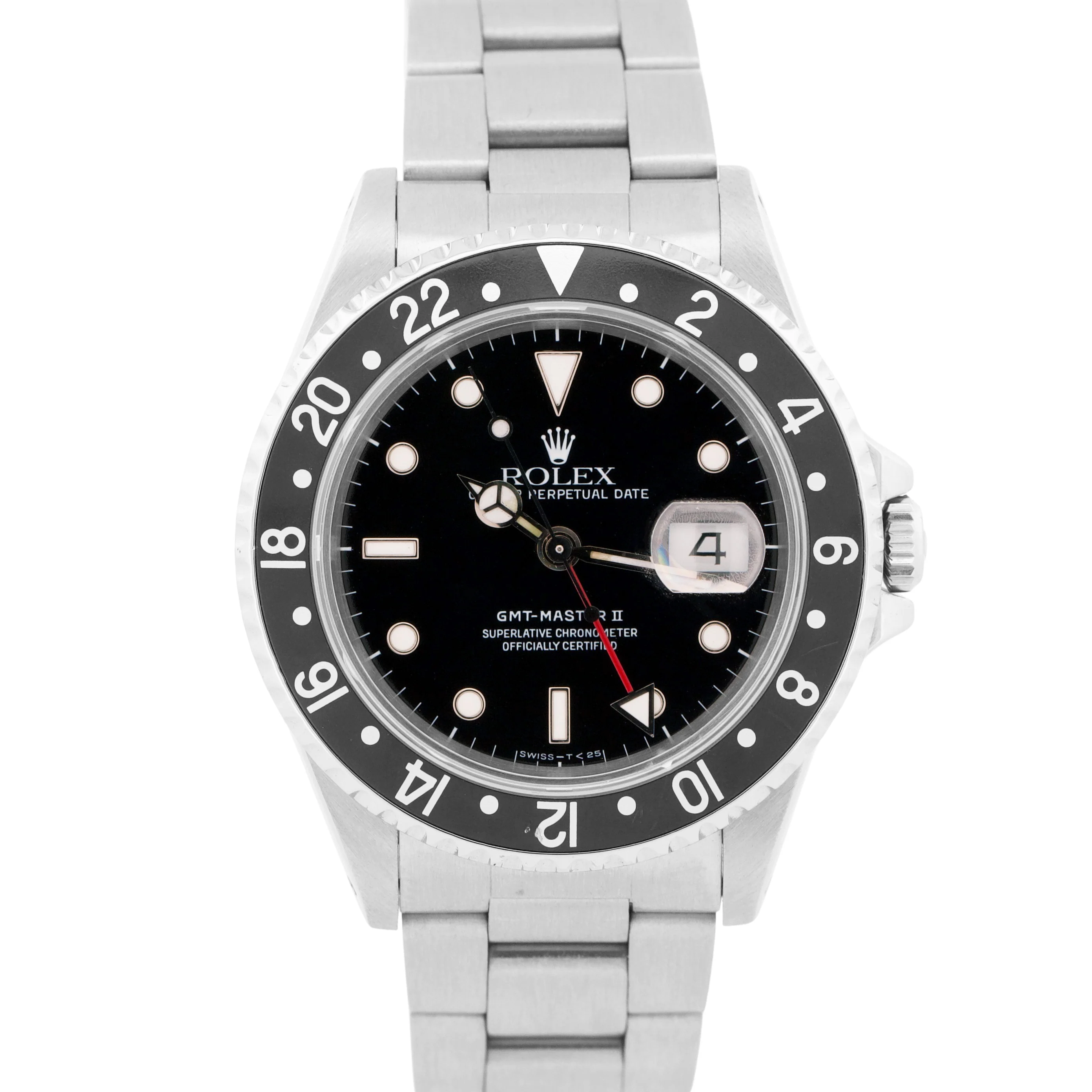 MINT Rolex GMT-Master II 40mm  Red BLACK Stainless Steel Oyster Watch 16710