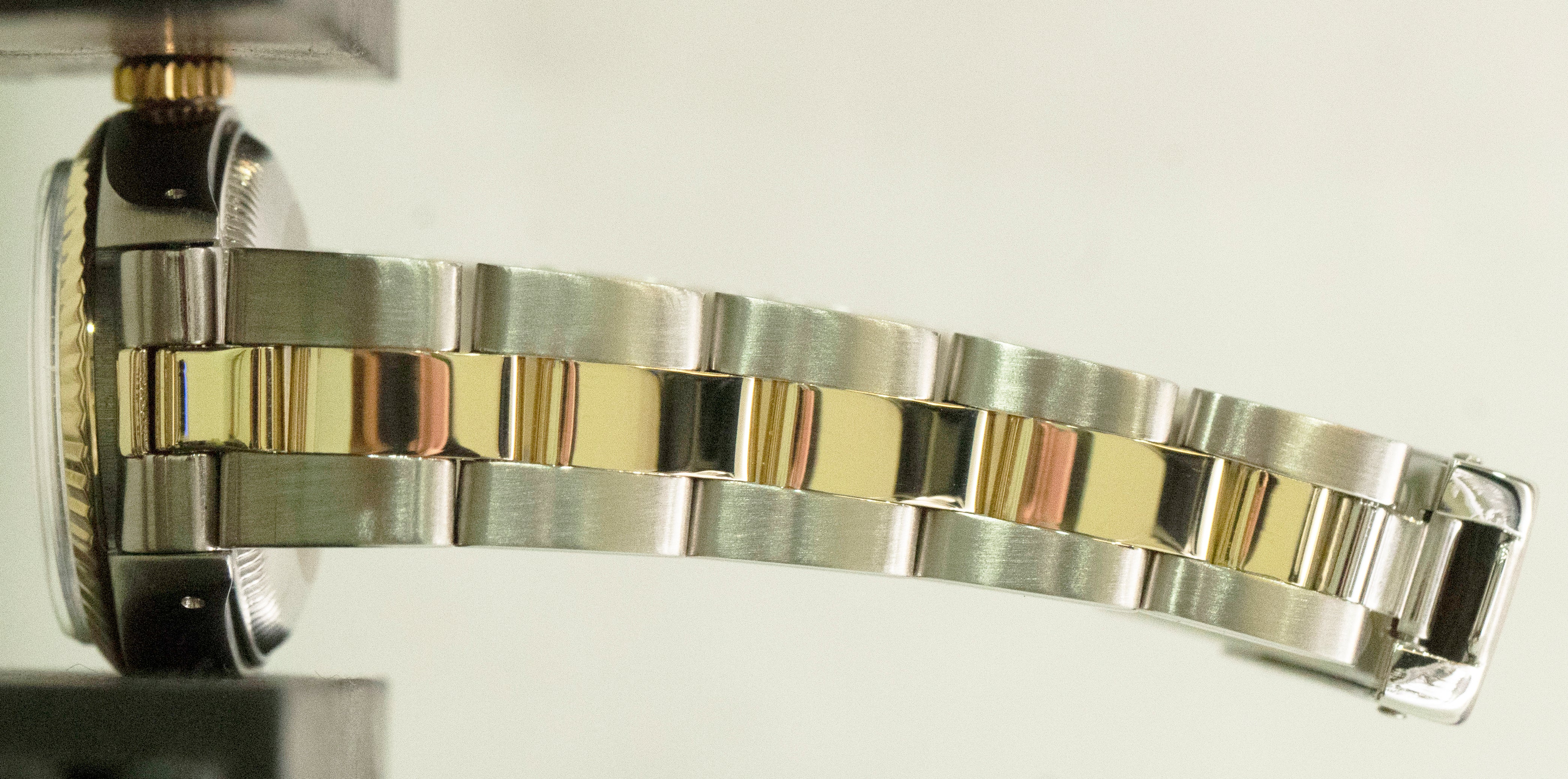 MINT Rolex Oyster Perpetual Date 26mm BLUE Two-Tone 18K Gold Fluted 6917 Watch - Image 10