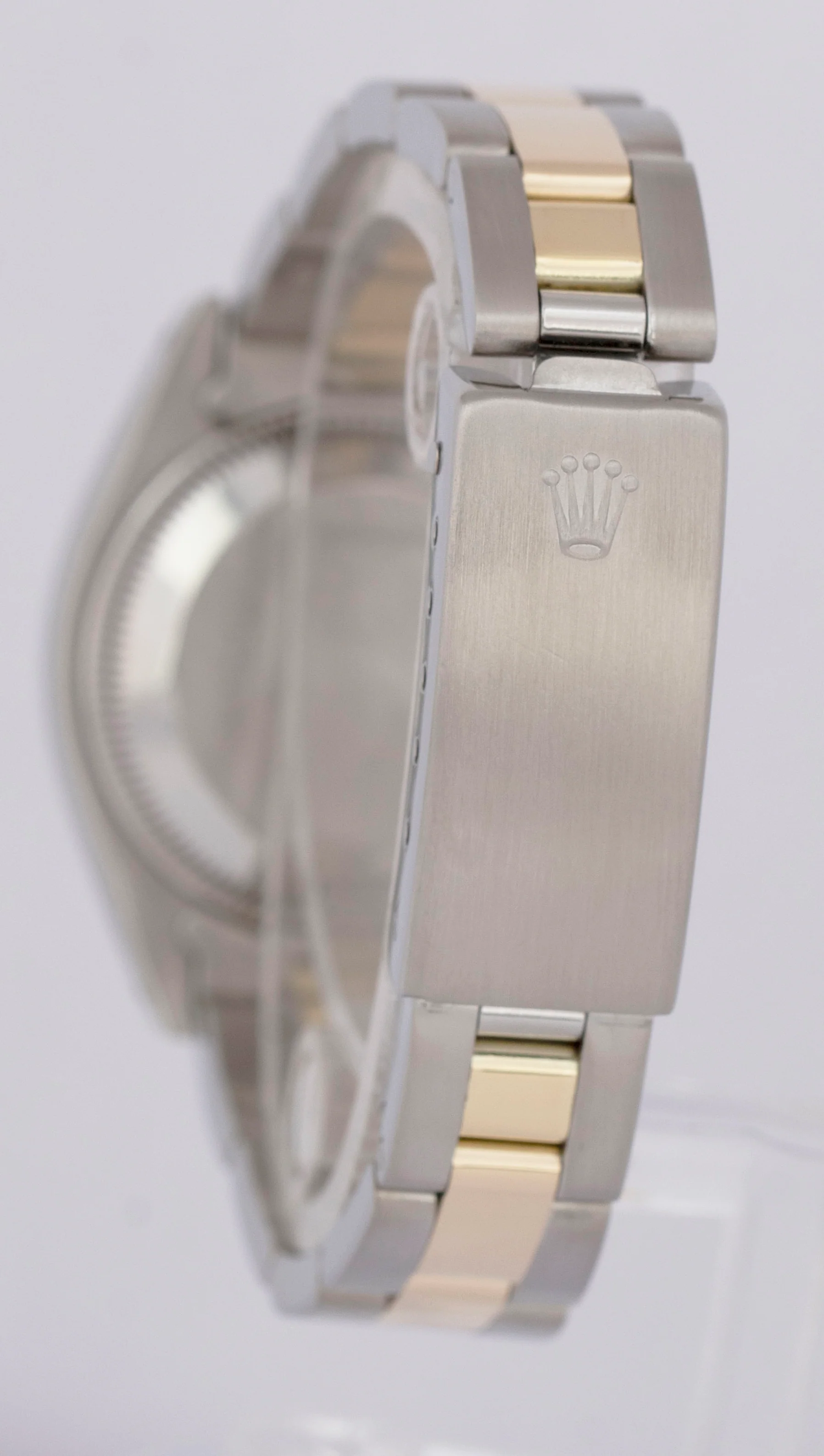 MINT Rolex Oyster Perpetual Date 26mm BLUE Two-Tone 18K Gold Fluted 6917 Watch - Image 5