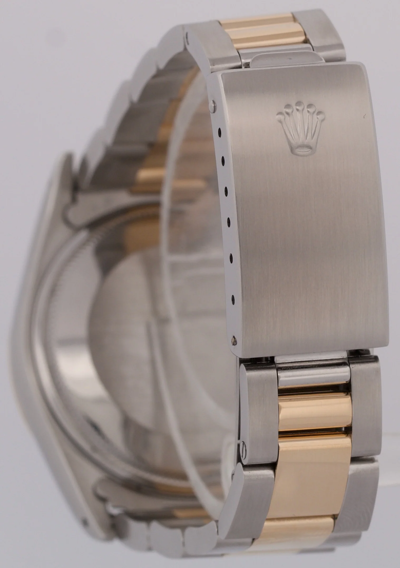 MINT Rolex Oyster Perpetual WHITE ROMAN Buckley 18K Gold Steel Oyster 34mm 14233 - Image 5
