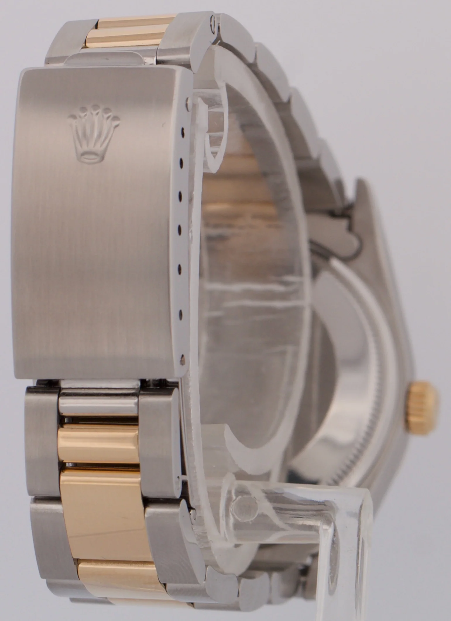 MINT Rolex Oyster Perpetual WHITE ROMAN Buckley 18K Gold Steel Oyster 34mm 14233 - Image 6