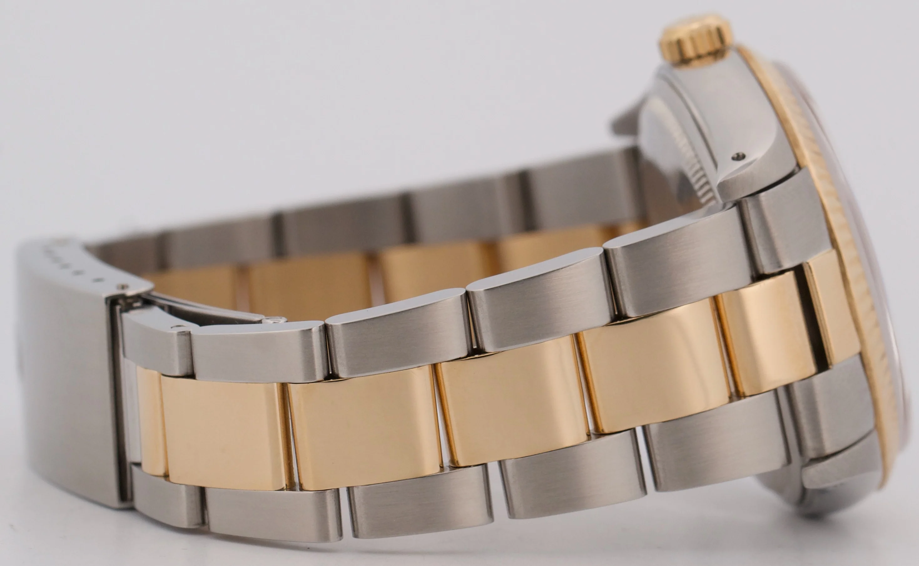 MINT Rolex Oyster Perpetual WHITE ROMAN Buckley 18K Gold Steel Oyster 34mm 14233 - Image 8