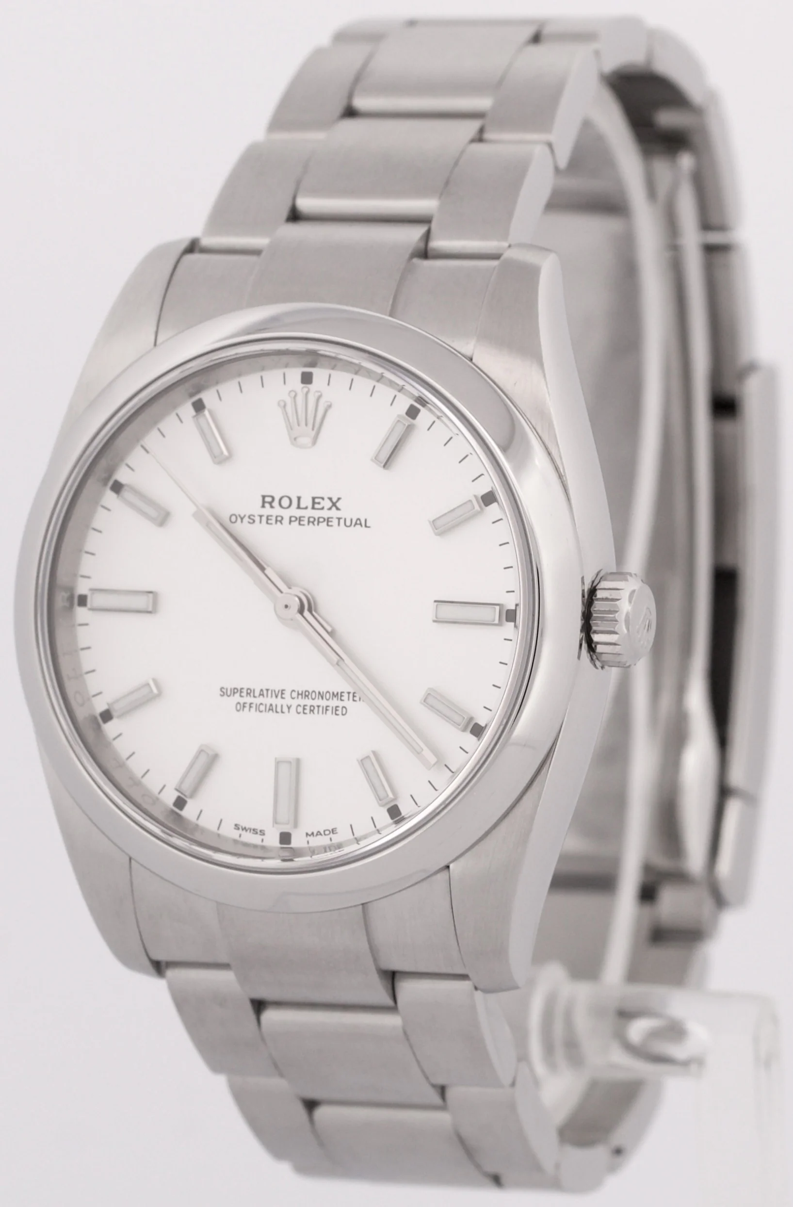 MINT Rolex Oyster Perpetual WHITE Stainless Steel Automatic Oyster 34mm 114200 - Image 3