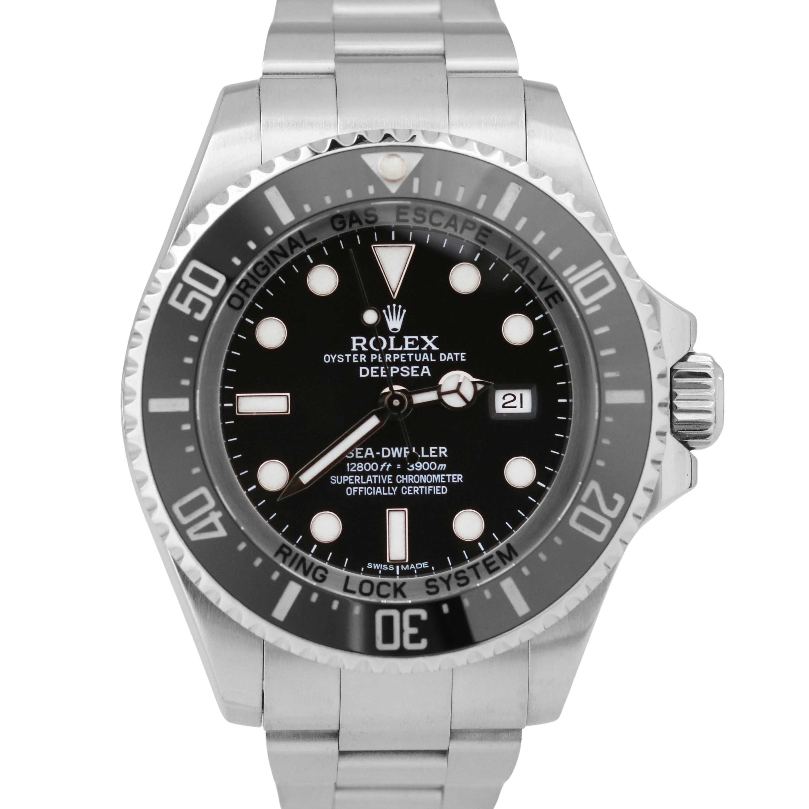 MINT Rolex Sea-Dweller Deepsea 44mm BLACK Ceramic Stainless Dive Watch 116660