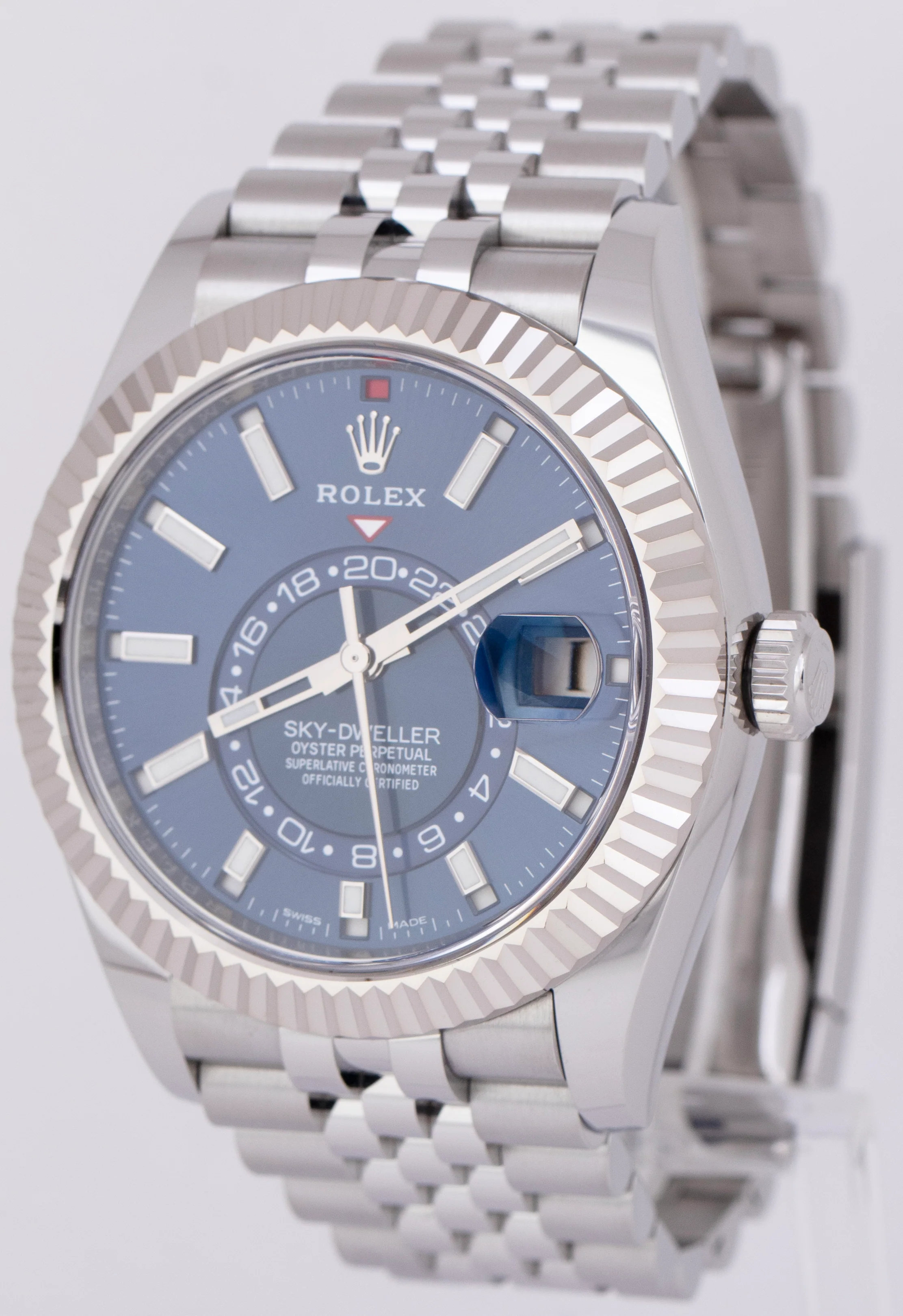 MINT Rolex Sky-Dweller BLUE Steel 18K White Gold Steel 42mm JUBILEE Watch 326934 - Image 2