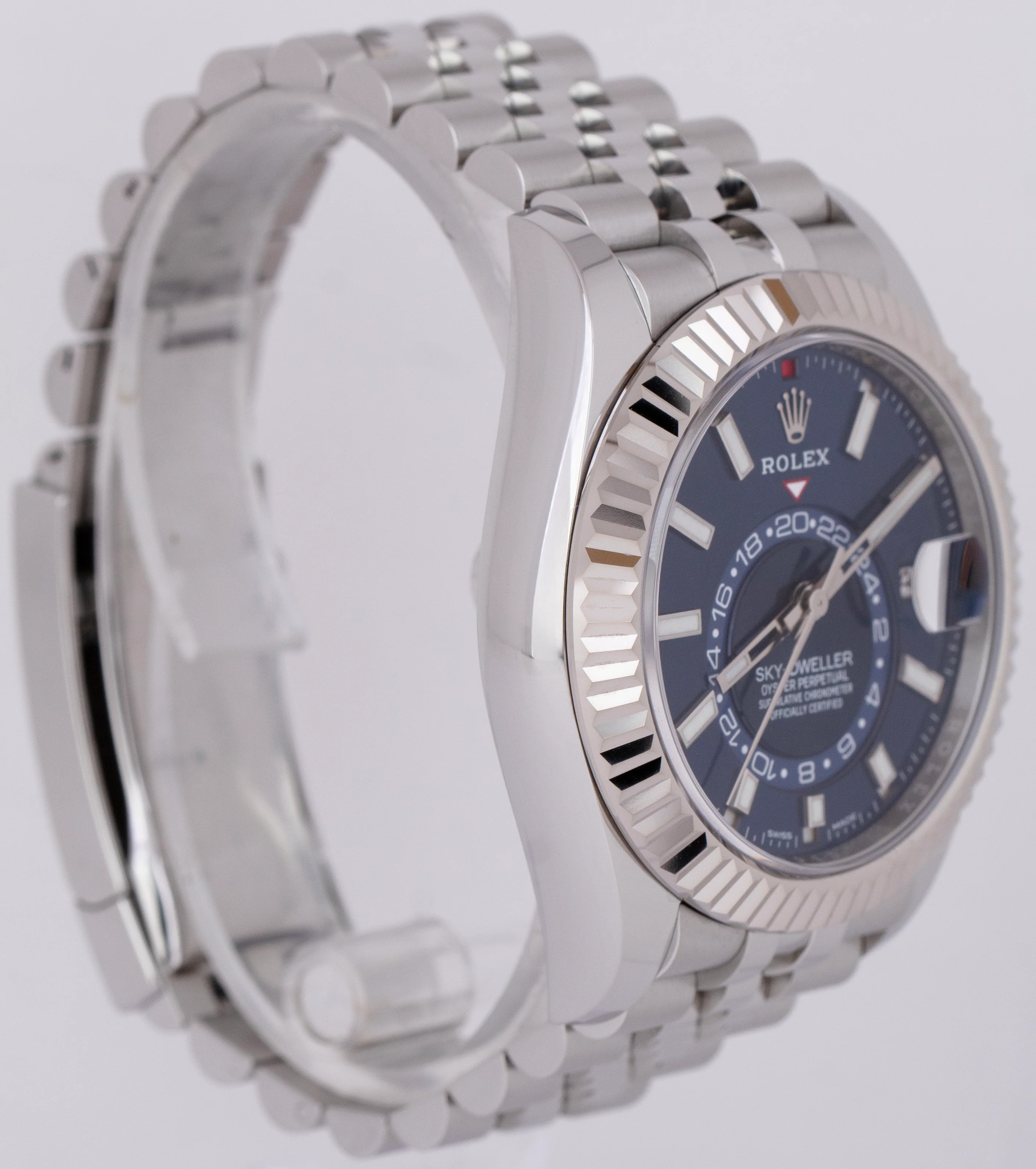 MINT Rolex Sky-Dweller BLUE Steel 18K White Gold Steel 42mm JUBILEE Watch 326934 - Image 3