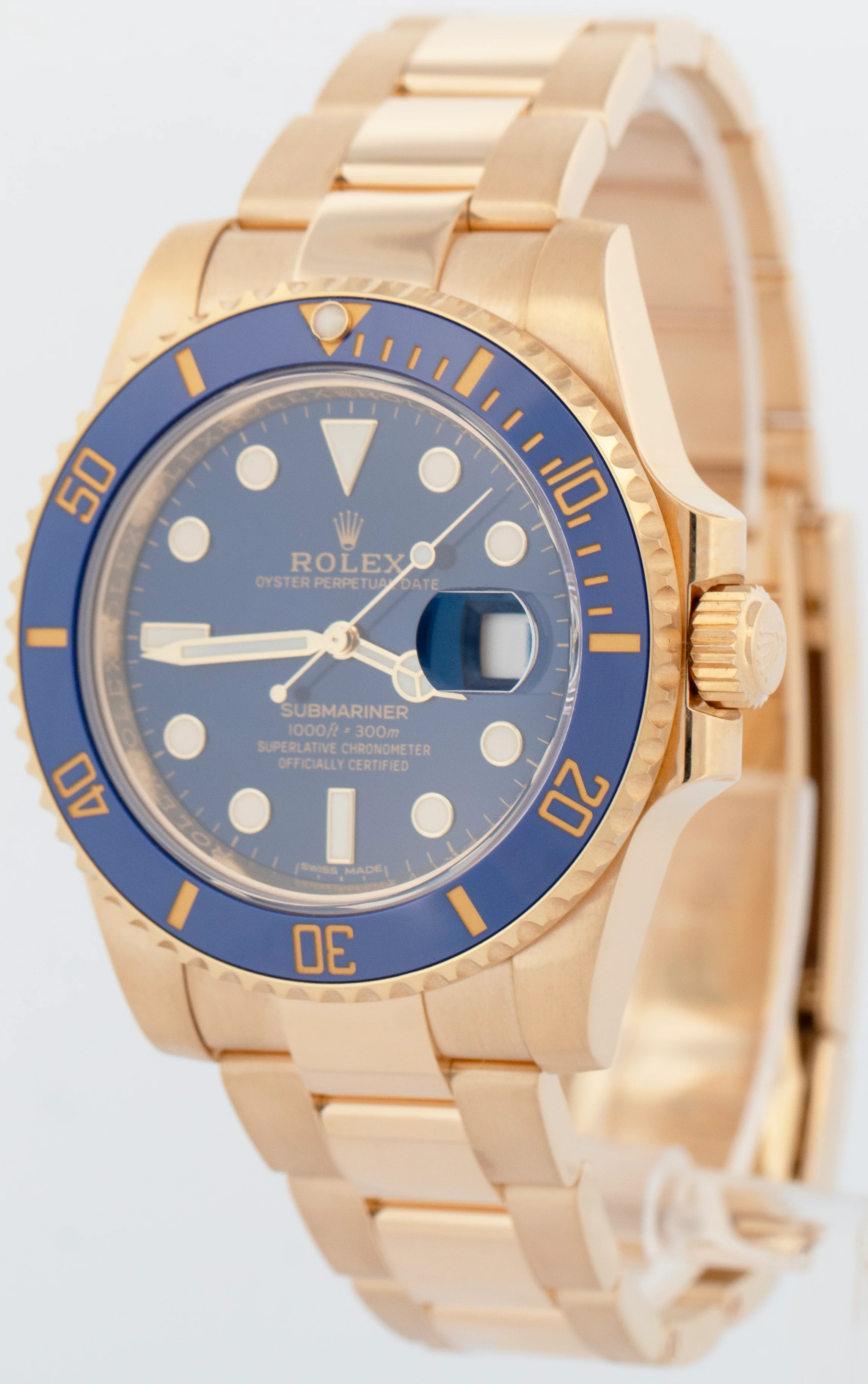 MINT Rolex Submariner Date 40mm Ceramic 18K Yellow Gold Blue Watch 116618 LB - Image 3