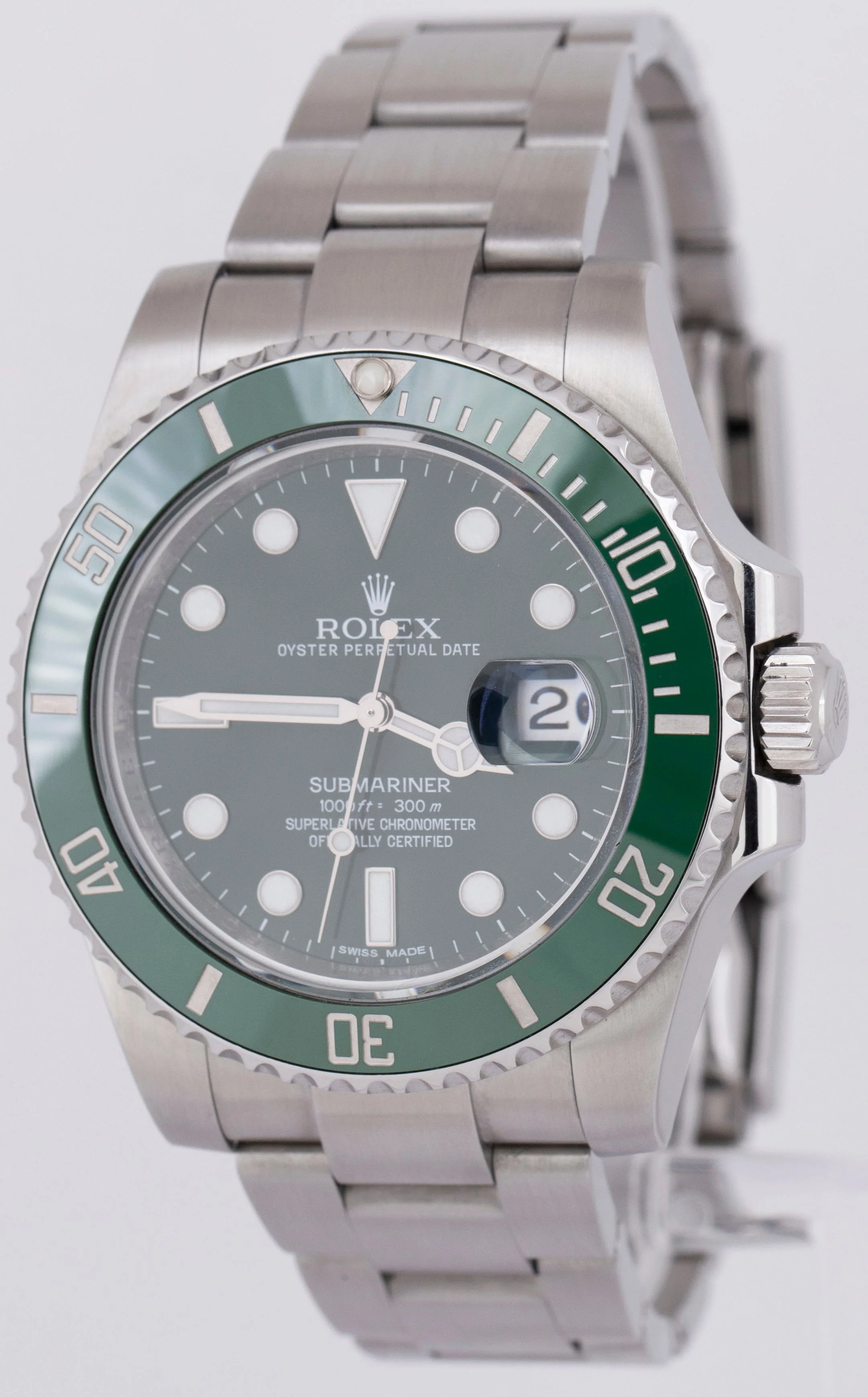 Rolex Submariner Date HULK 116610 LV Green Ceramic 40mm Stainless Steel Watch - Image 3