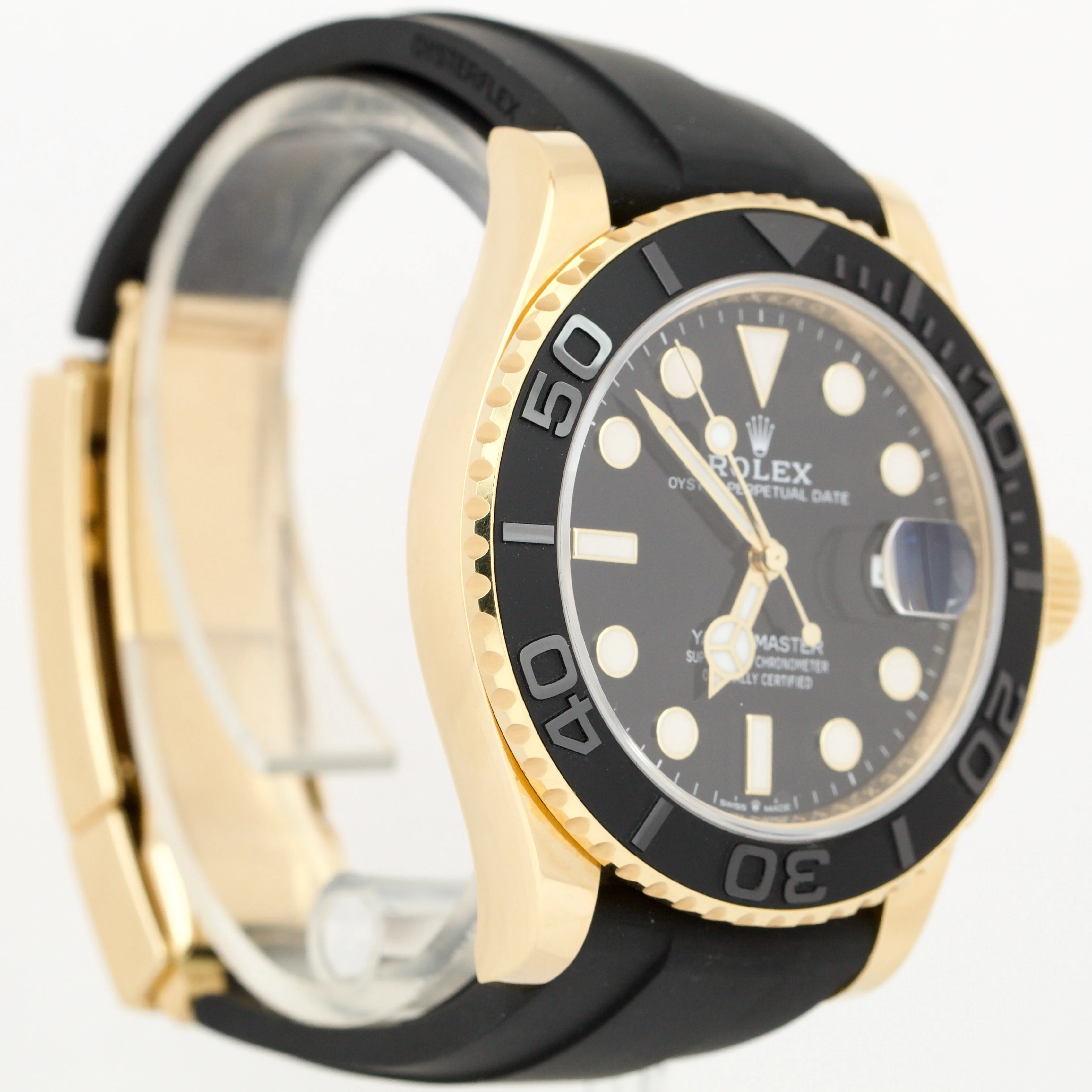 MINT Rolex Yacht-Master 18K Yellow Gold Black Oysterflex 42mm Watch 226658 BOX - Image 3