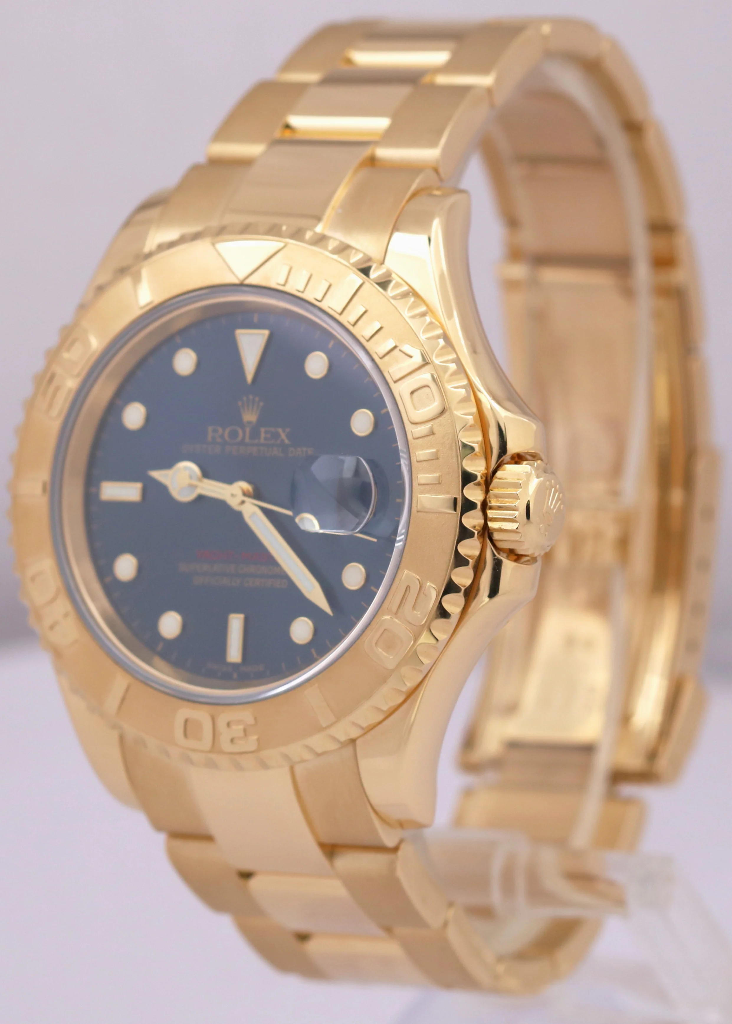 MINT Rolex Yacht-Master 40 YM1 BLUE 18K Yellow 40mm NO-HOLES Oyster 16628 Watch - Image 2