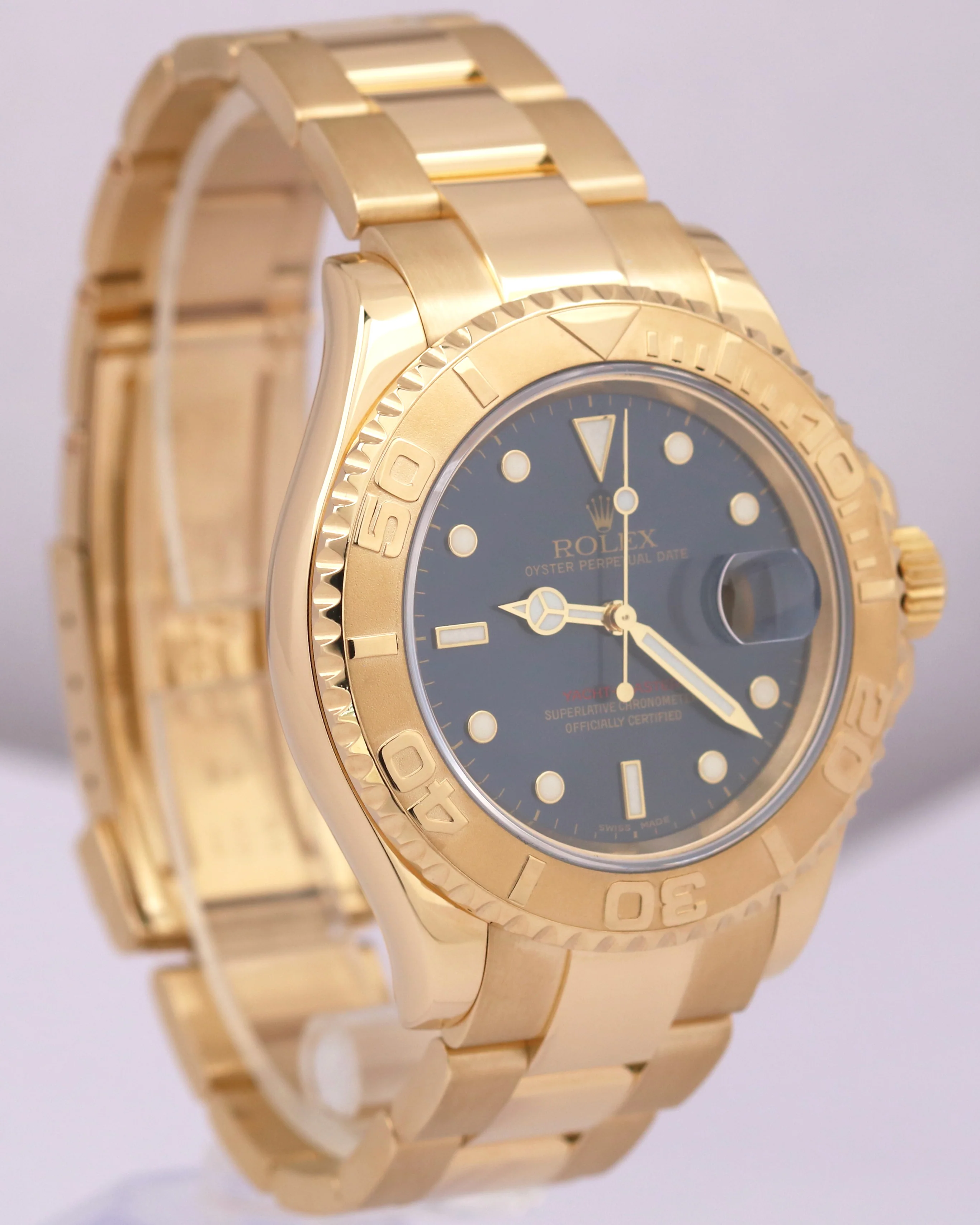 MINT Rolex Yacht-Master 40 YM1 BLUE 18K Yellow 40mm NO-HOLES Oyster 16628 Watch - Image 3