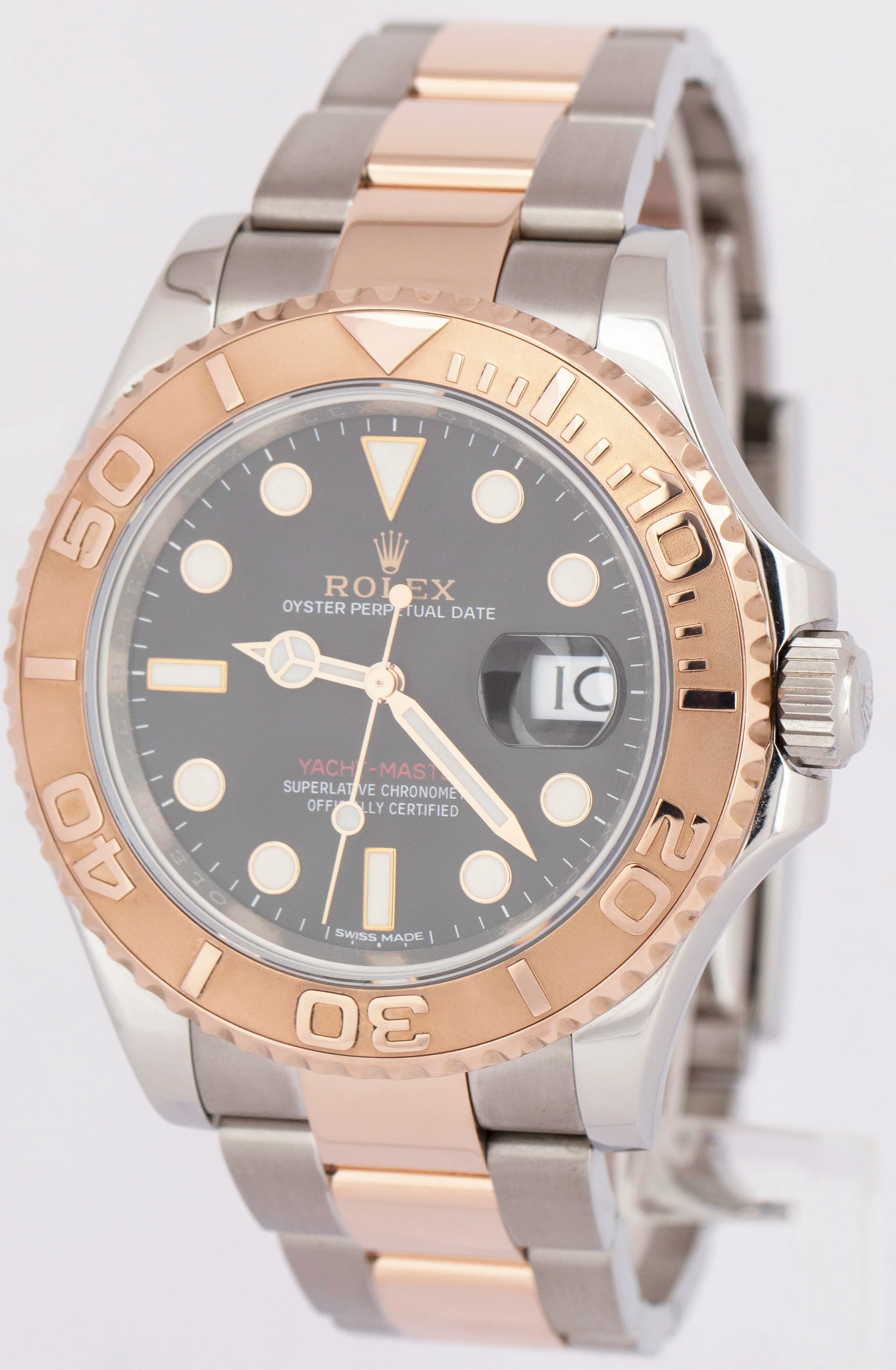 MINT Rolex Yacht-Master Black 40mm 18K Rose Gold Stainless Steel Watch 116621 - Image 4