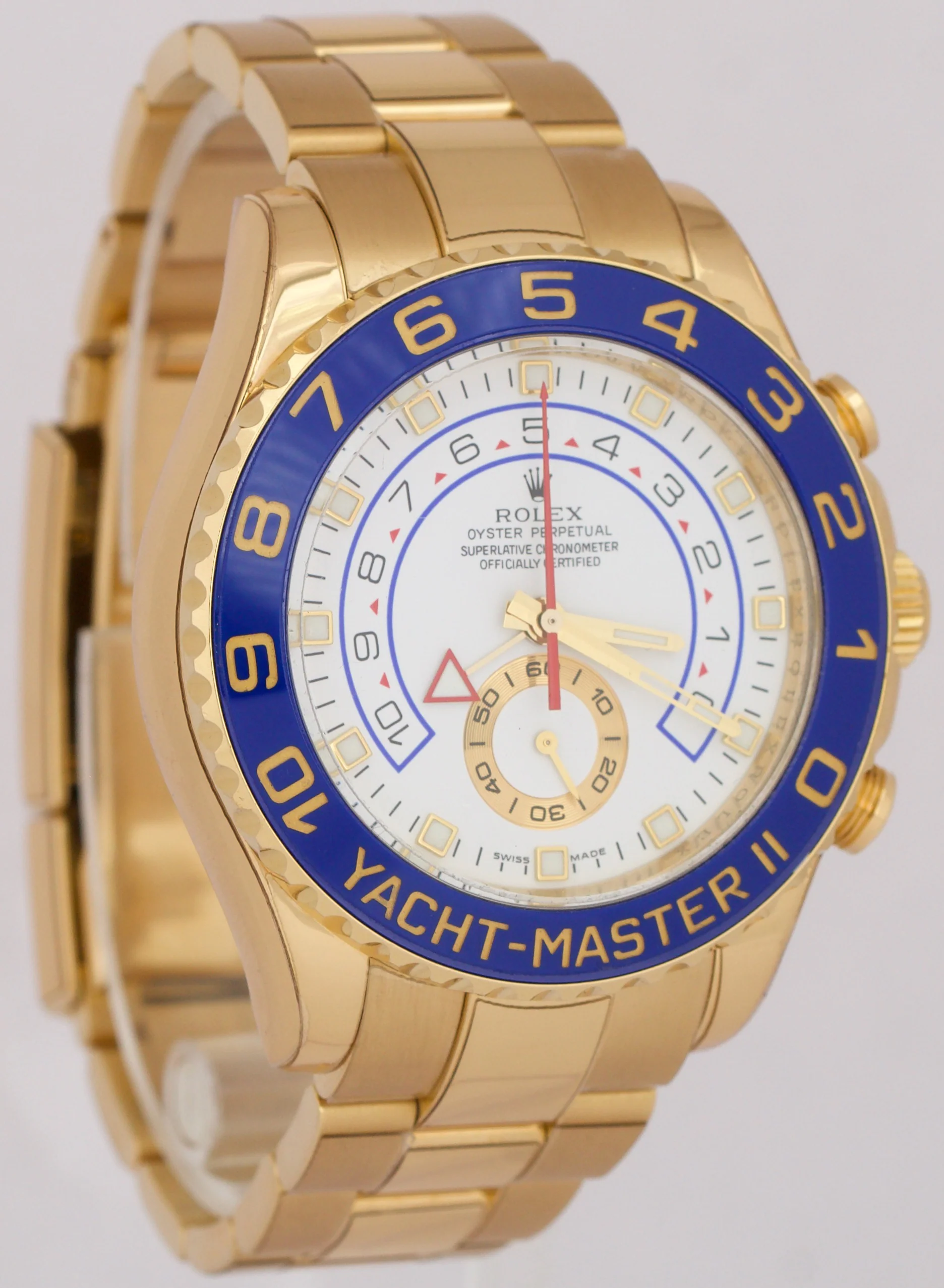 Rolex Yacht-Master II 18K Yellow Gold White Blue Regatta 44mm 116688 BOX - Image 4