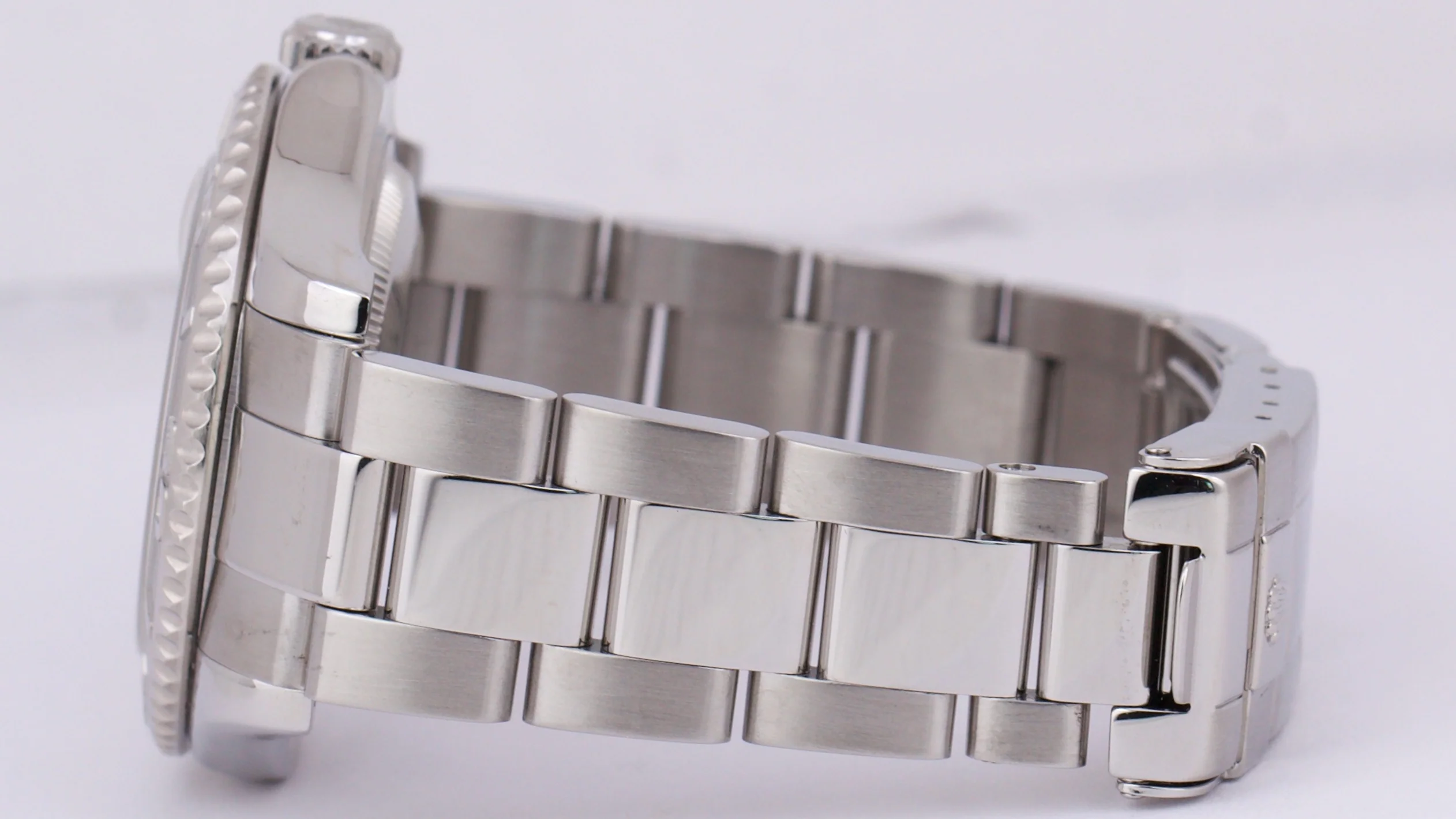 MINT Rolex Yacht-Master Mid-Size PLATINUM Stainless Steel 35mm 168622 Date Watch - Image 6