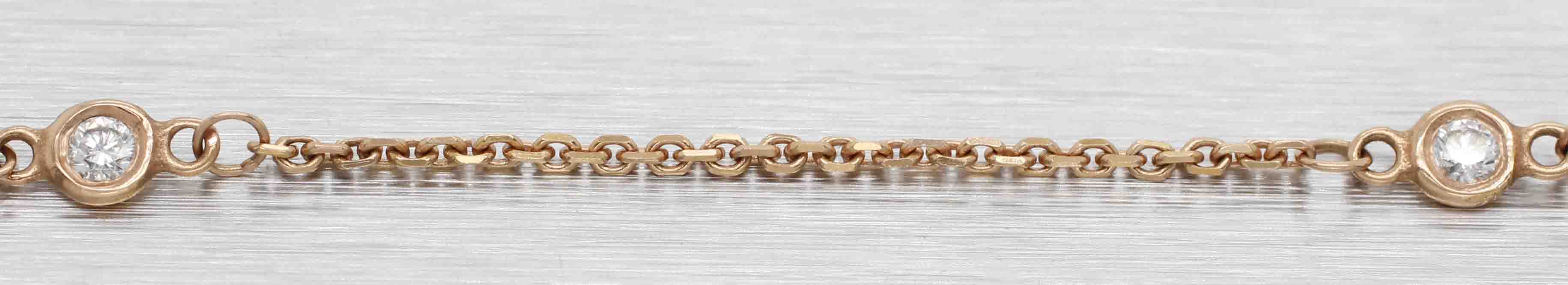 Modern Designer 0.30ctw Diamond Station Necklace - 14k Rose Gold - 18" - Image 3
