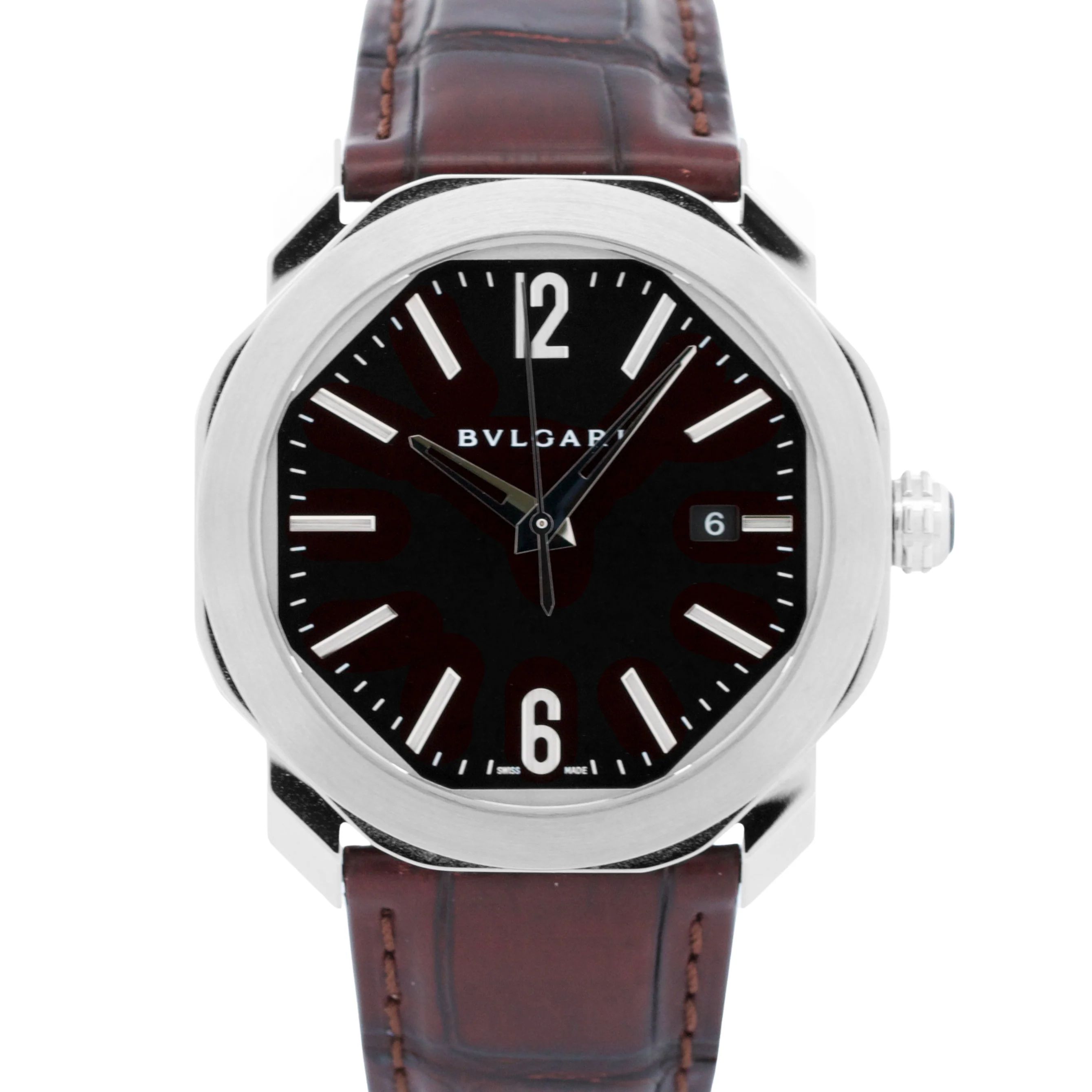 NEW 2025 PAPERS BVLGARI Bulgari 41mm Octo Roma BLACK OC41C1SLD Watch OC 41 S BOX
